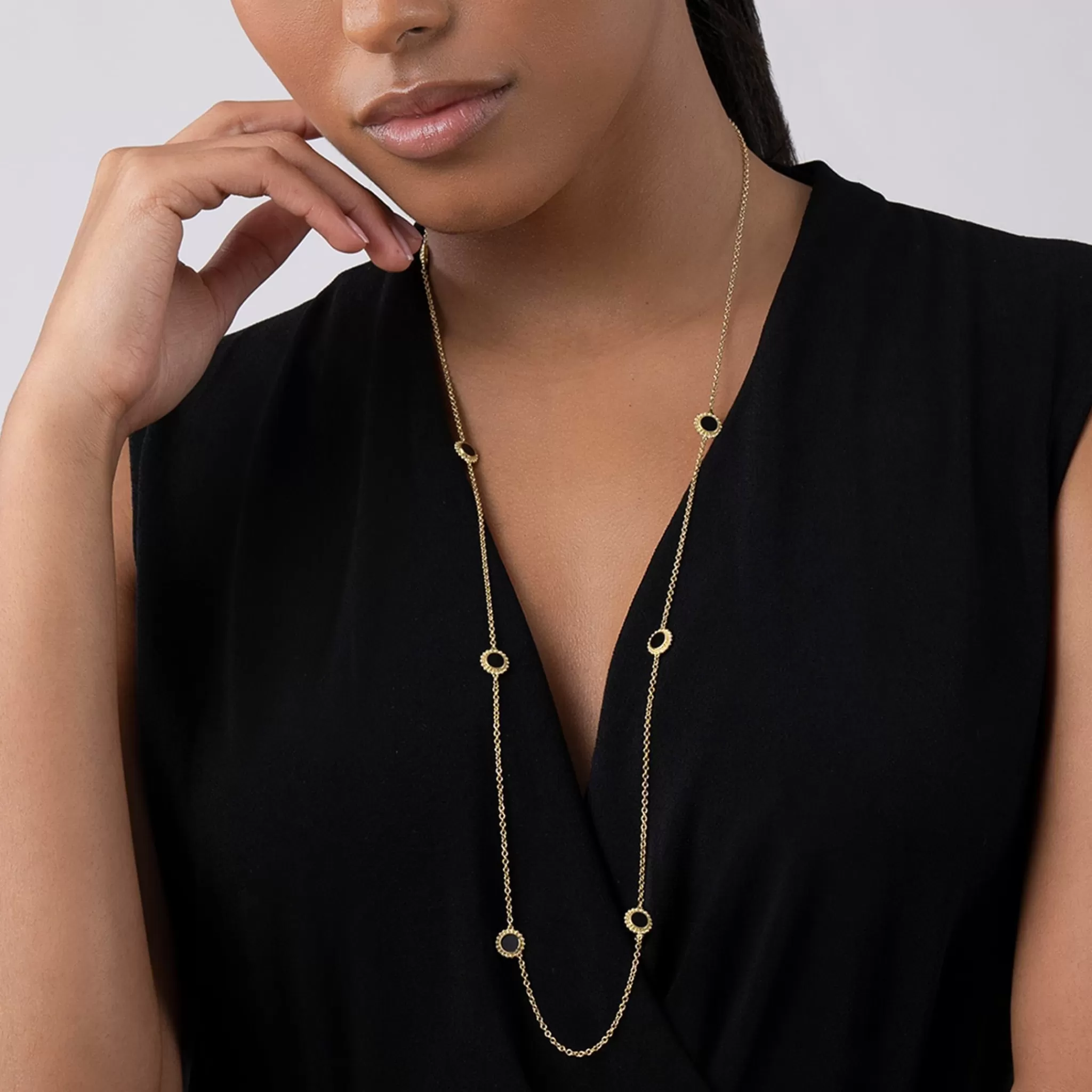 Best LAGOS Seven Station Round Onyx Necklace