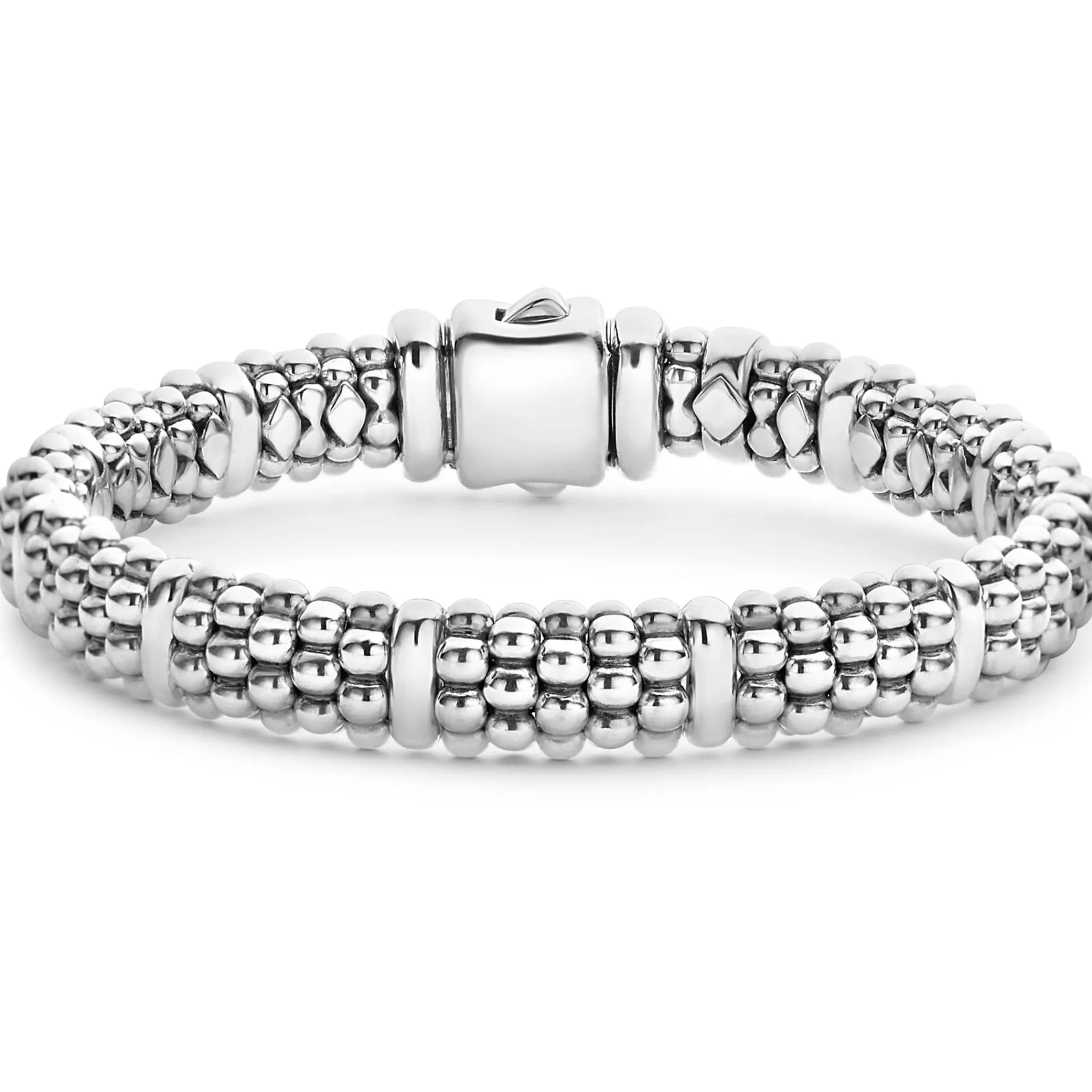 Best LAGOS Silver Station Caviar Bracelet | 9Mm