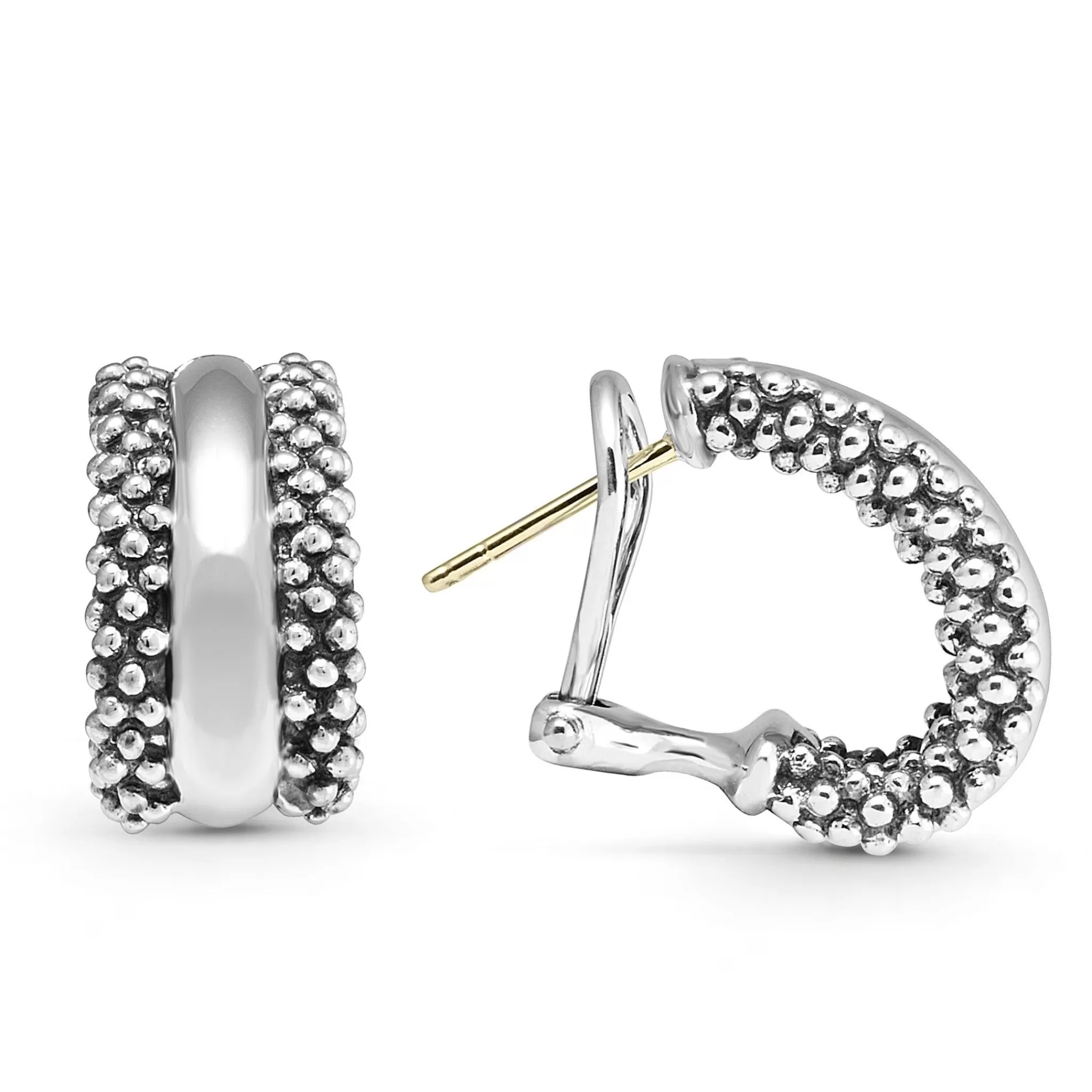 Best Sale LAGOS Silver Station Caviar Huggie Earrings