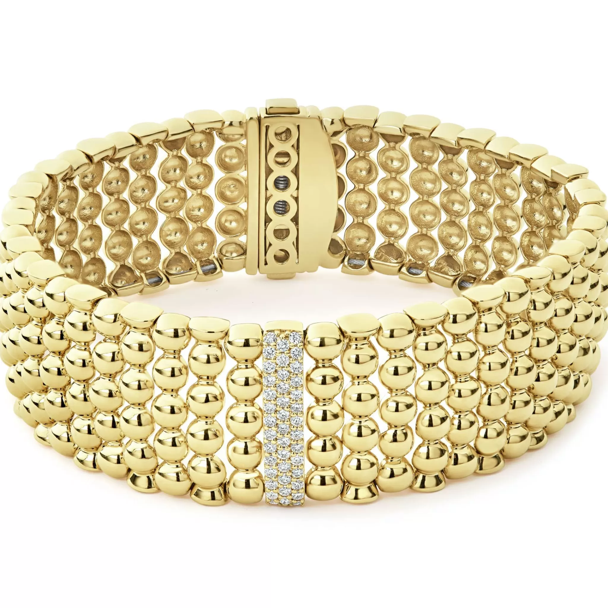 Fashion LAGOS Single Station 18K Gold Diamond Bracelet | 20Mm