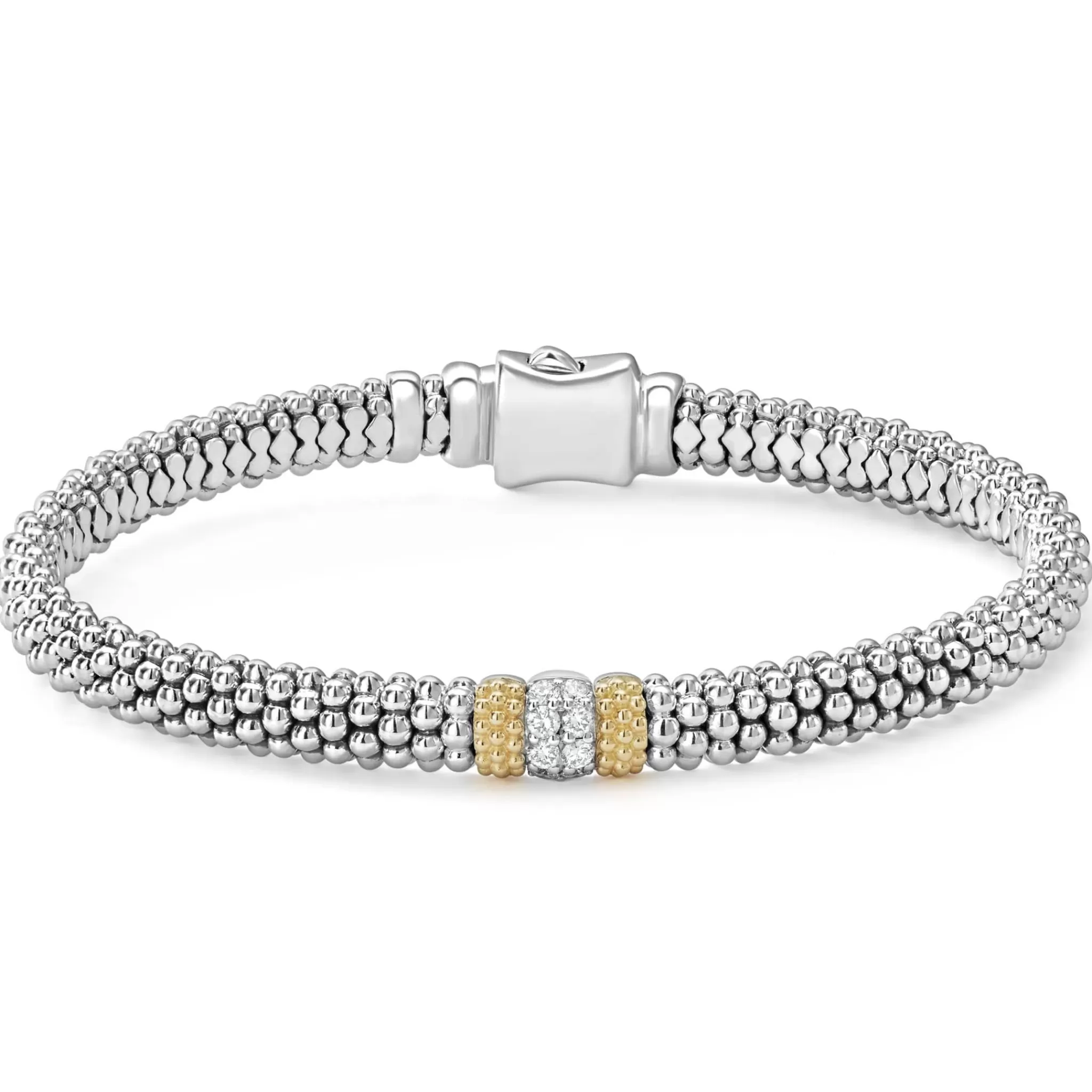 Fashion LAGOS Single Station Diamond Caviar Bracelet | 6Mm