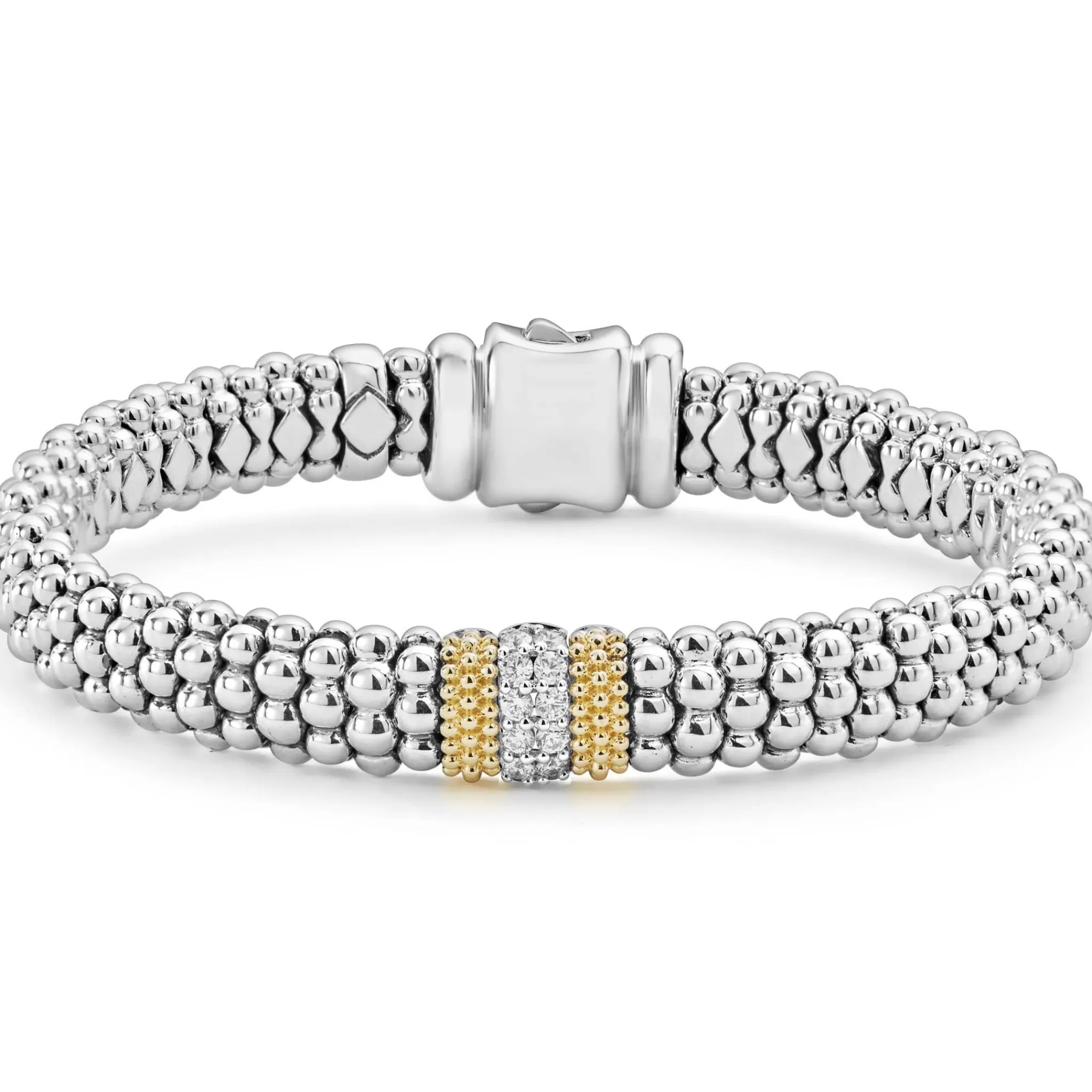 Clearance LAGOS Single Station Diamond Caviar Bracelet | 9Mm