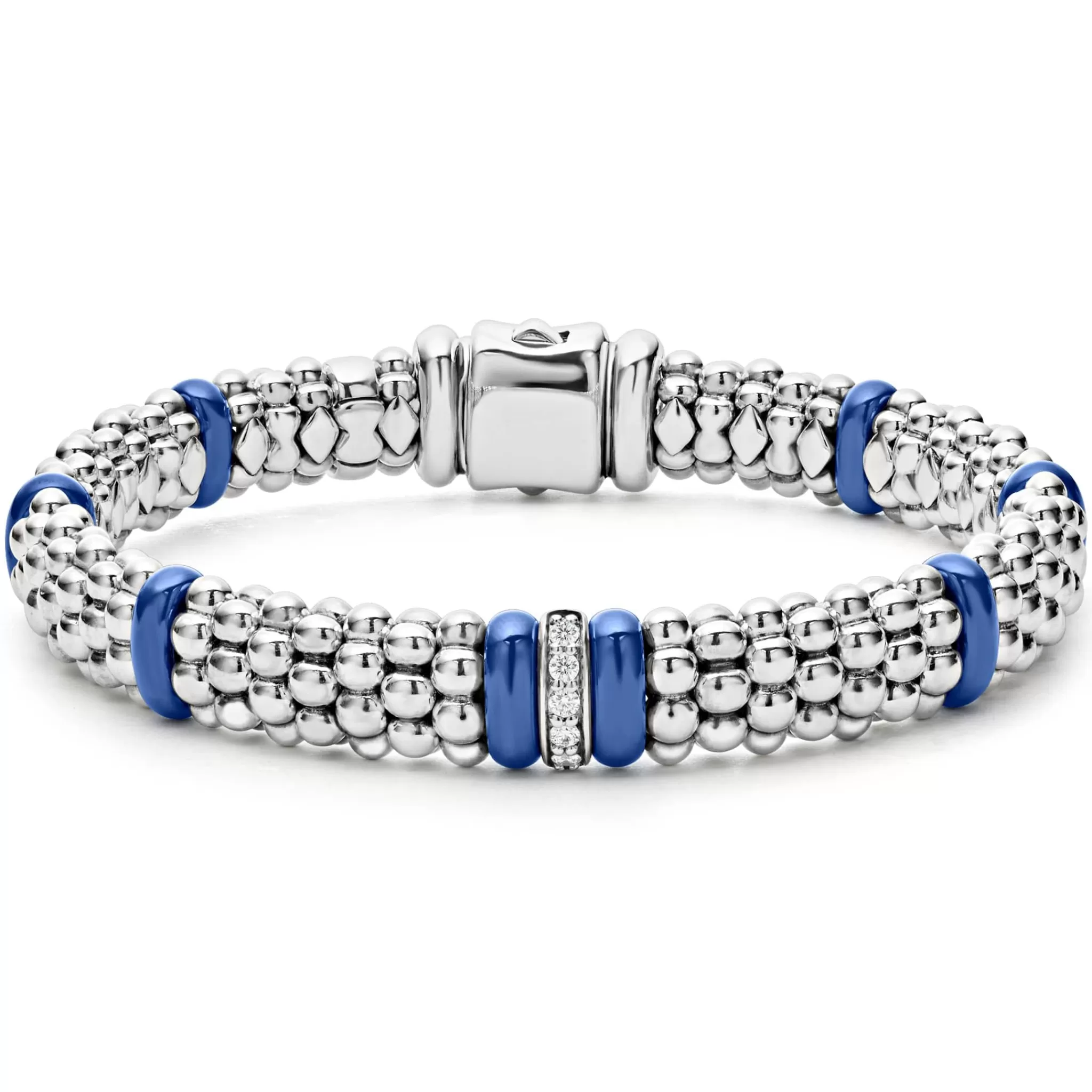 New LAGOS Single Station Diamond Caviar Bracelet | 9Mm