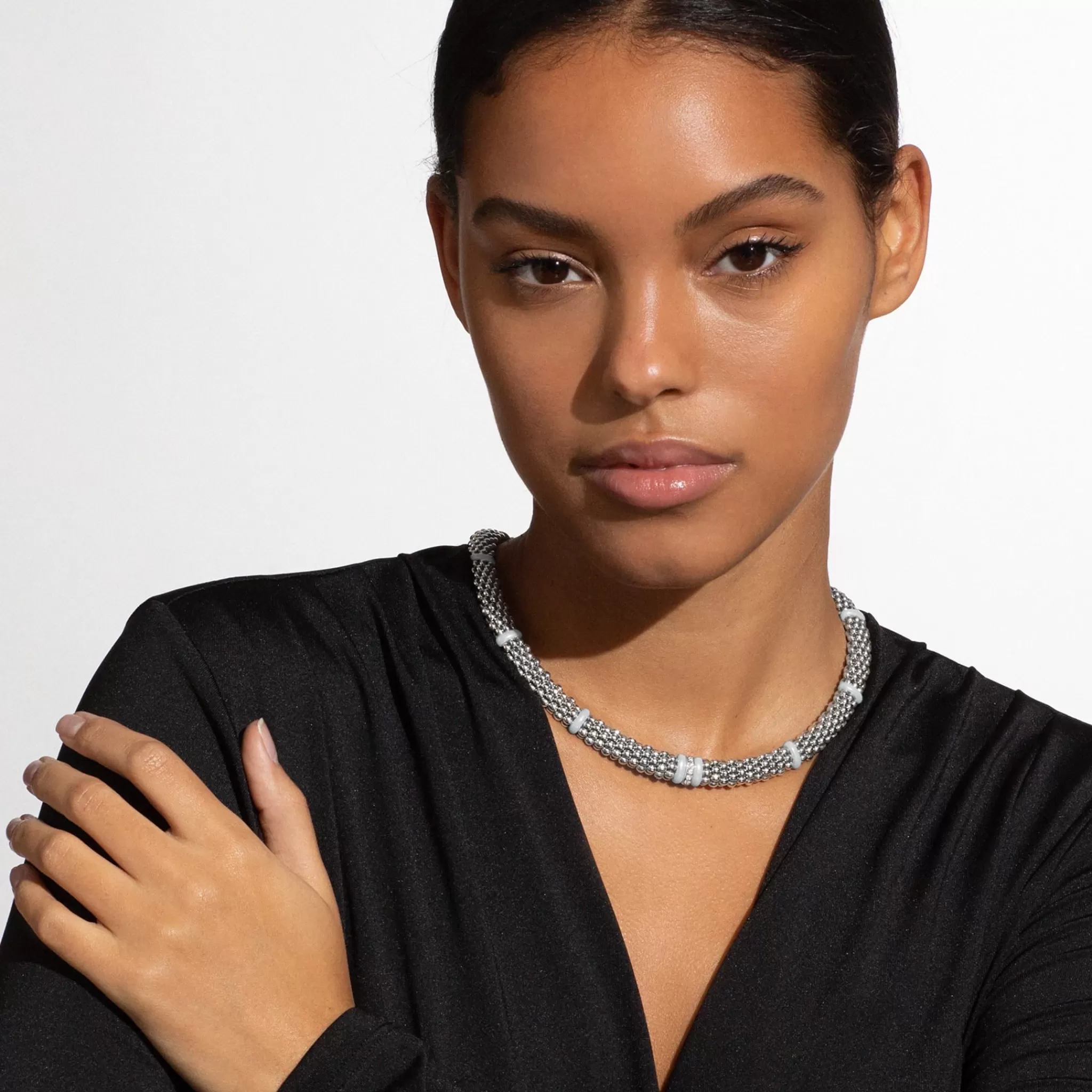 Fashion LAGOS Single Station Diamond Caviar Necklace