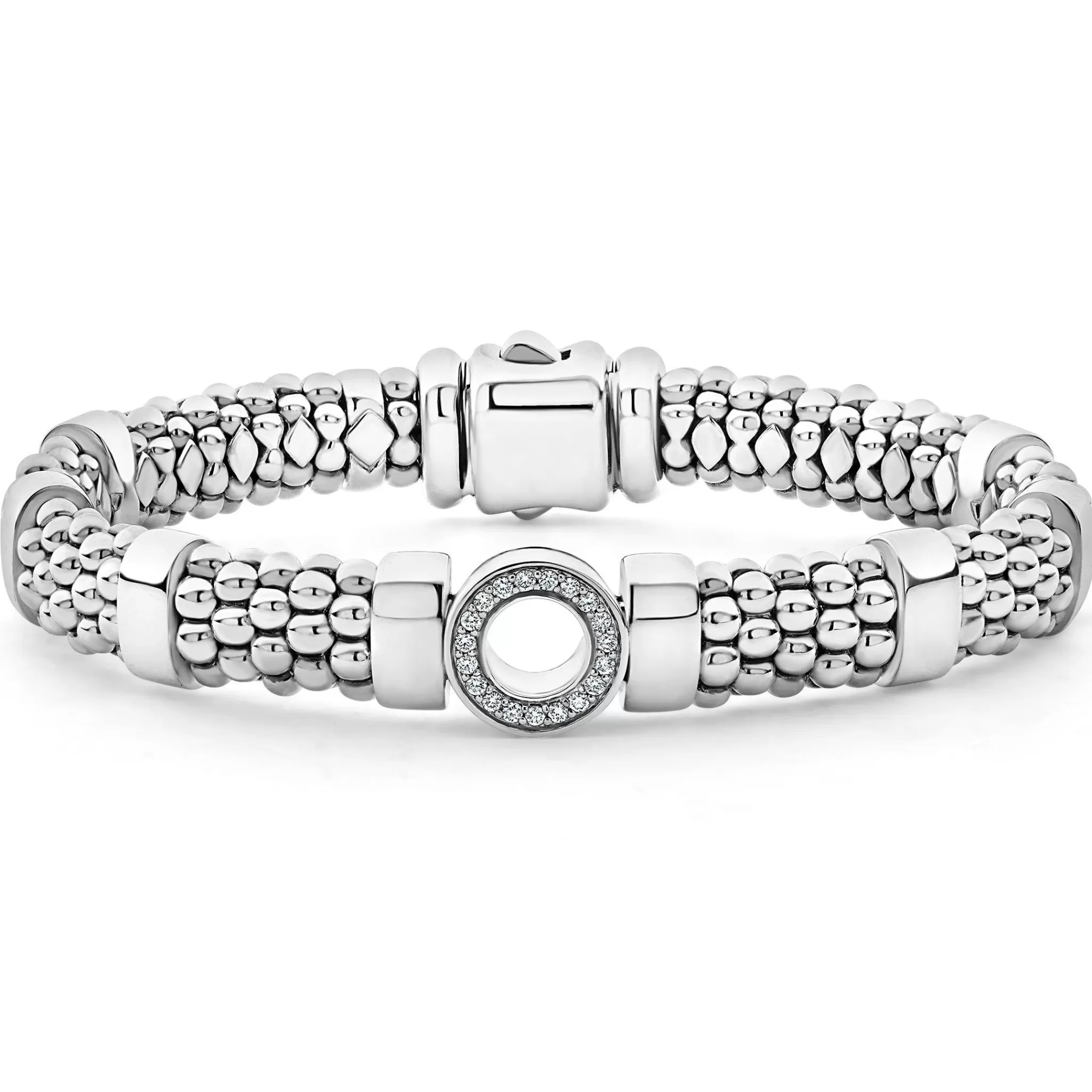 Online LAGOS Single Station Diamond Circle Caviar Bracelet | 9Mm