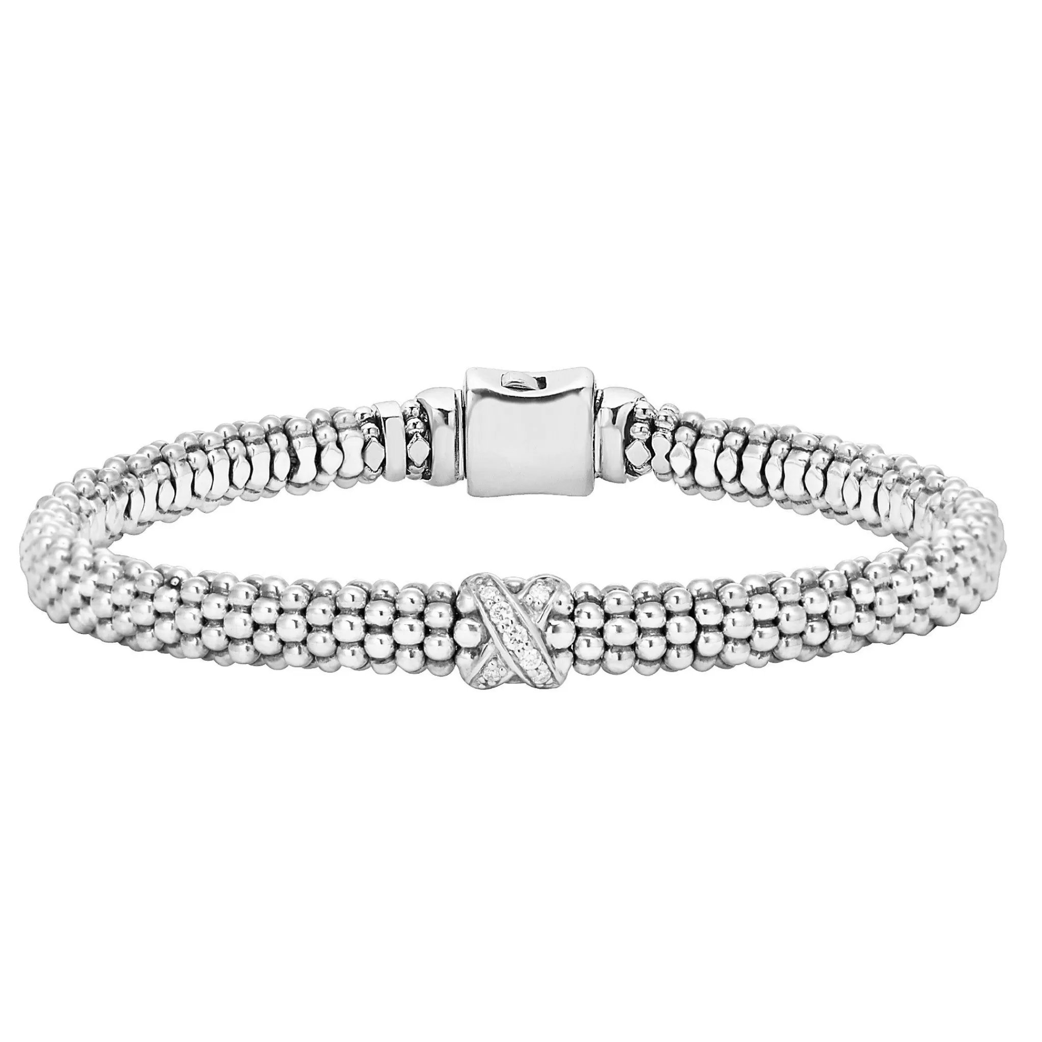 Fashion LAGOS Single Station X Silver Diamond Bracelet | 6Mm