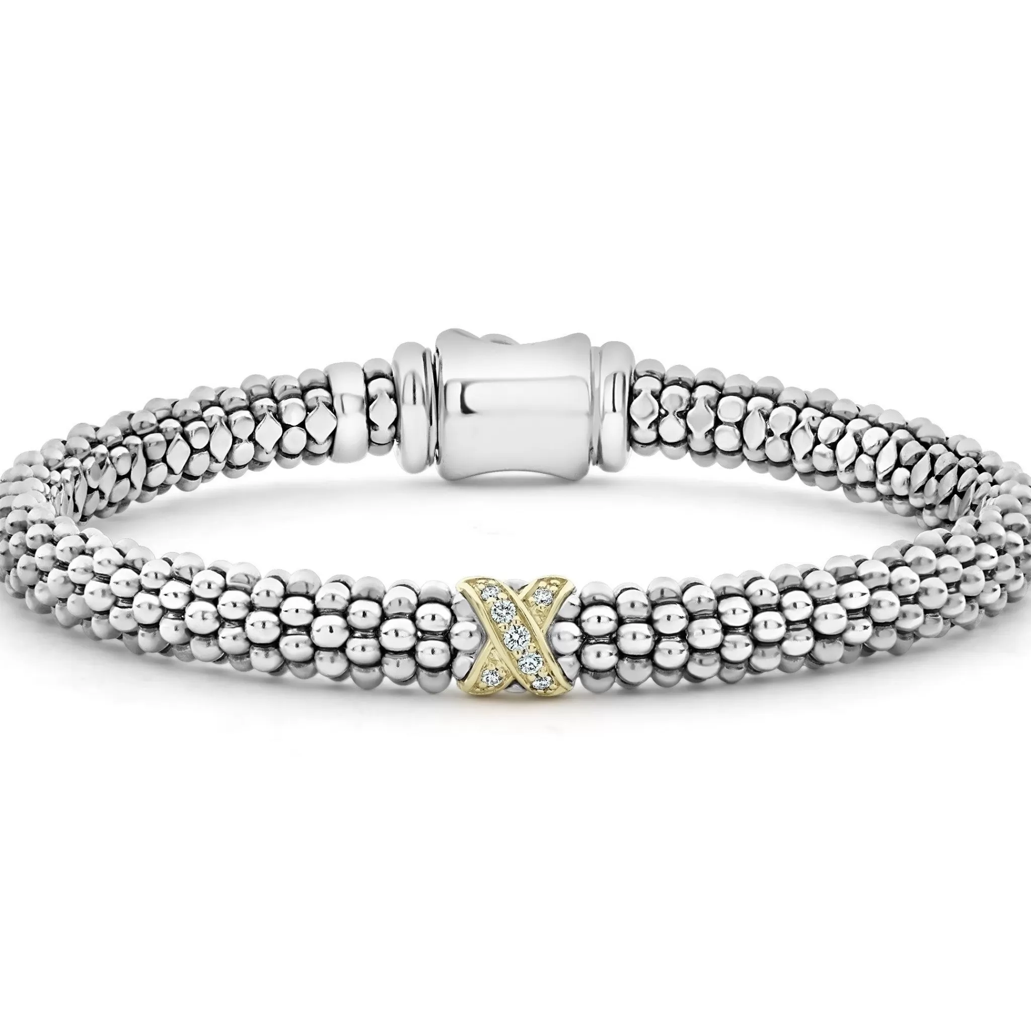 Store LAGOS Single Station X Two-Tone Diamond Bracelet | 6Mm