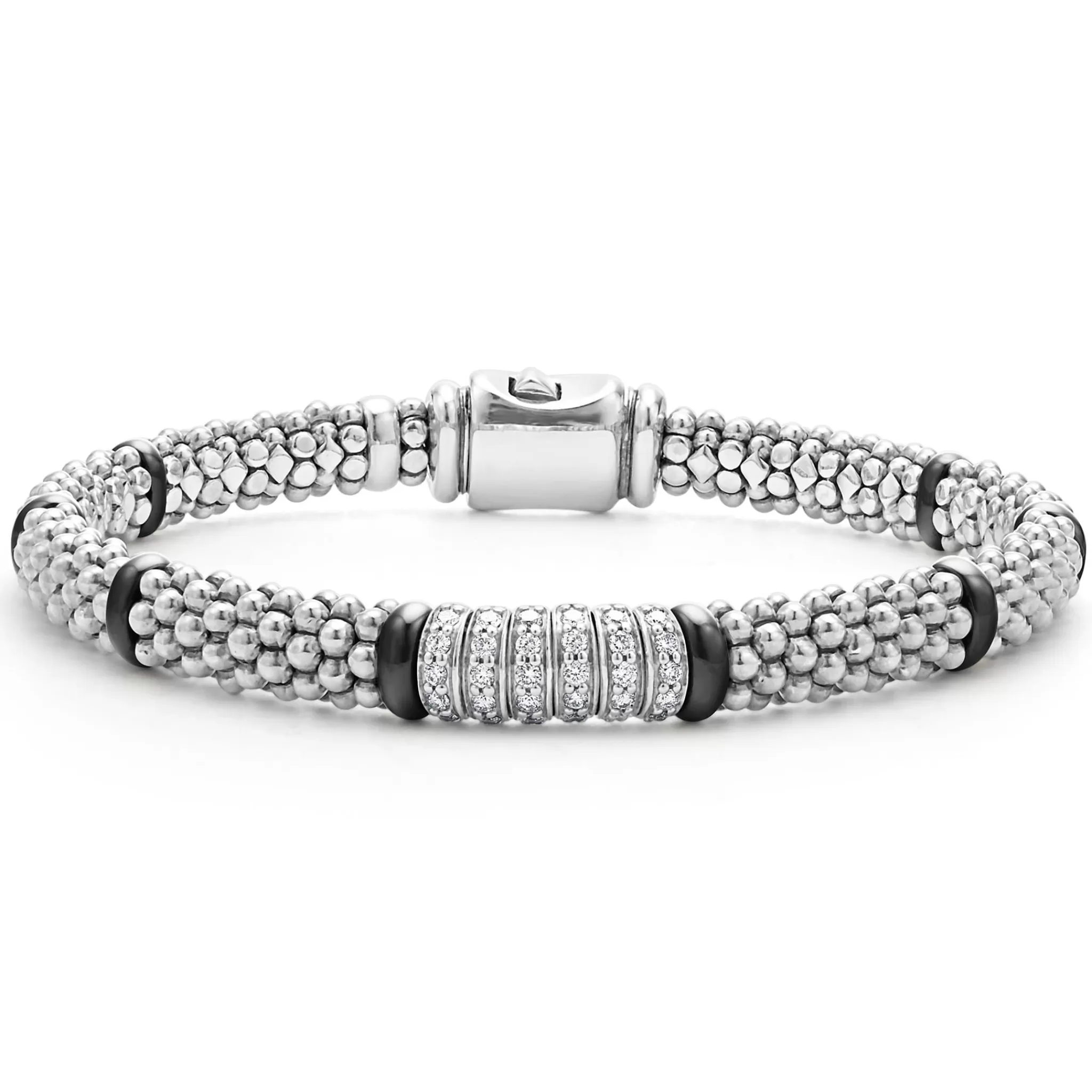 Fashion LAGOS Six Station Diamond Caviar Bracelet | 6Mm