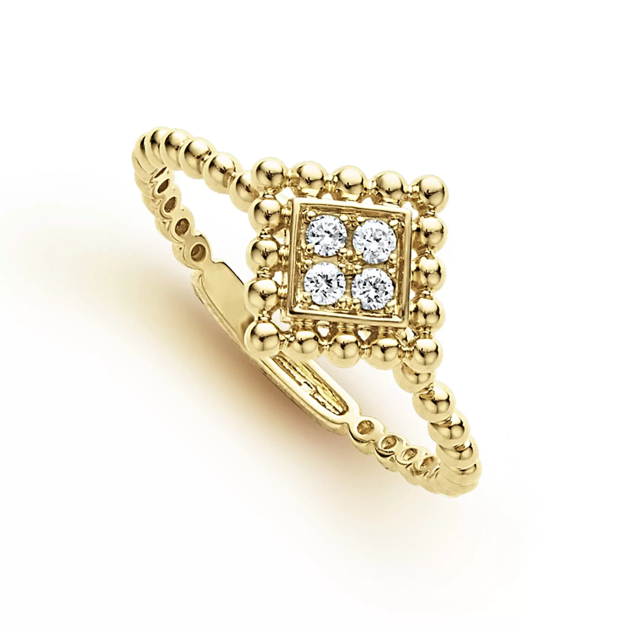 New LAGOS Small 18K Gold Diamond Ring