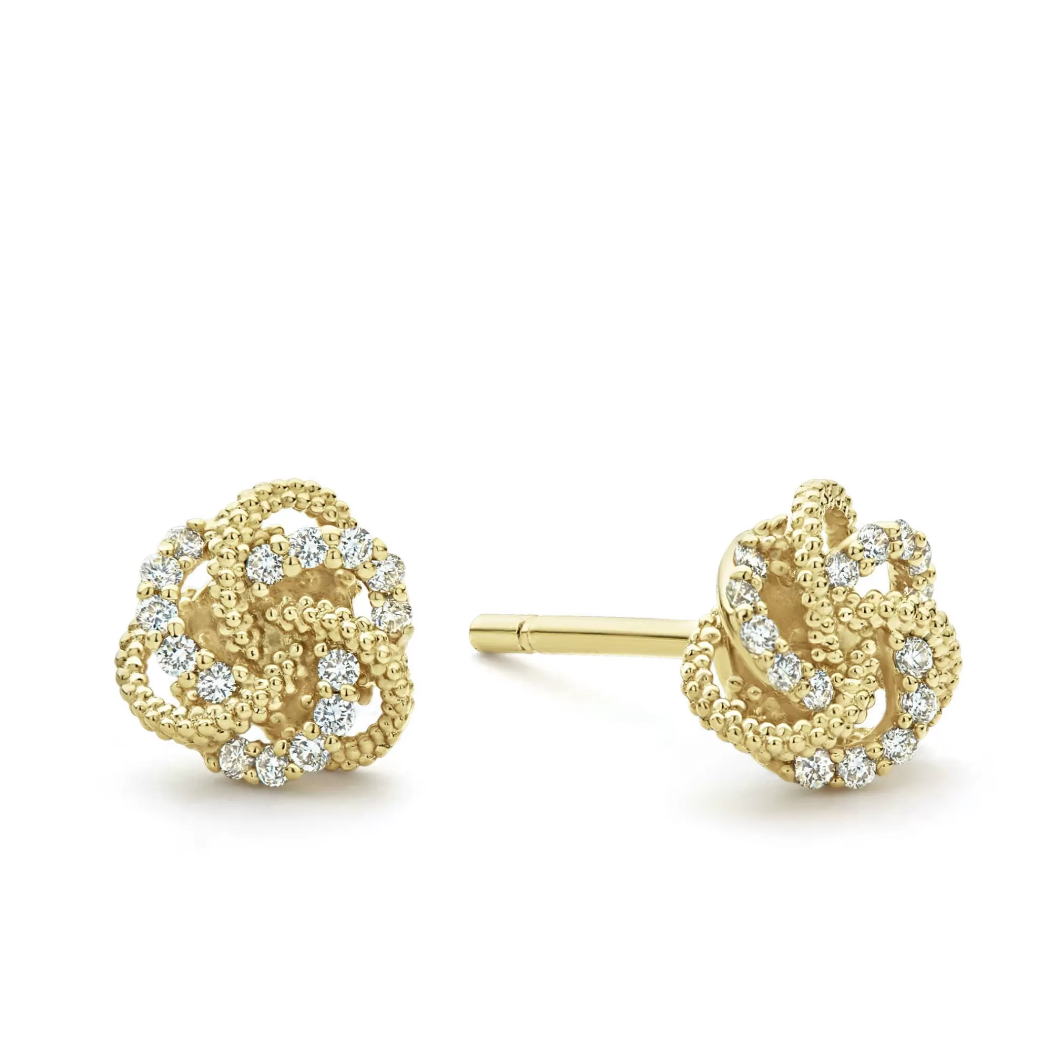 Outlet LAGOS Small 18K Gold Love Knot Diamond Earrings