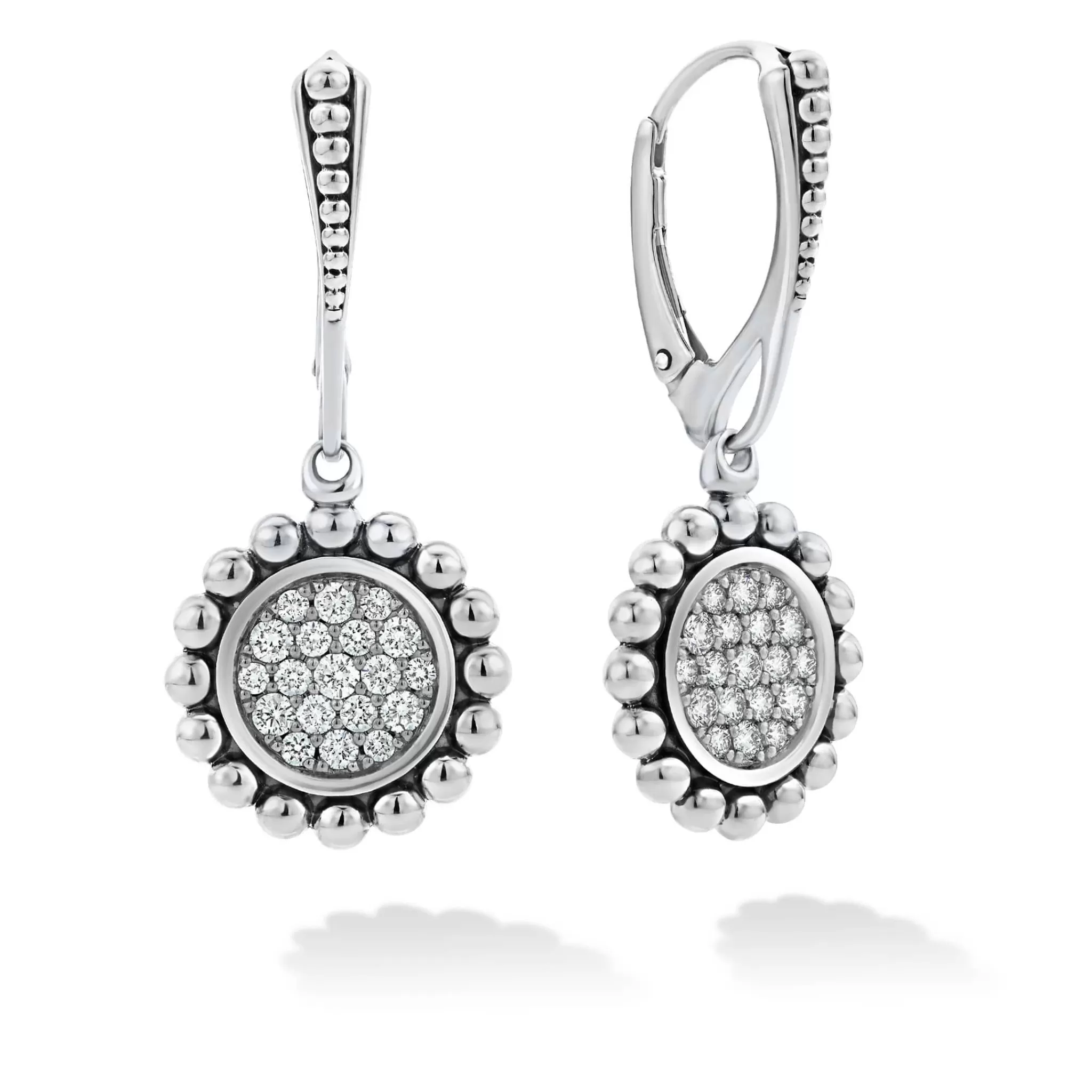 Online LAGOS Small Caviar Circle Diamond Drop Earrings