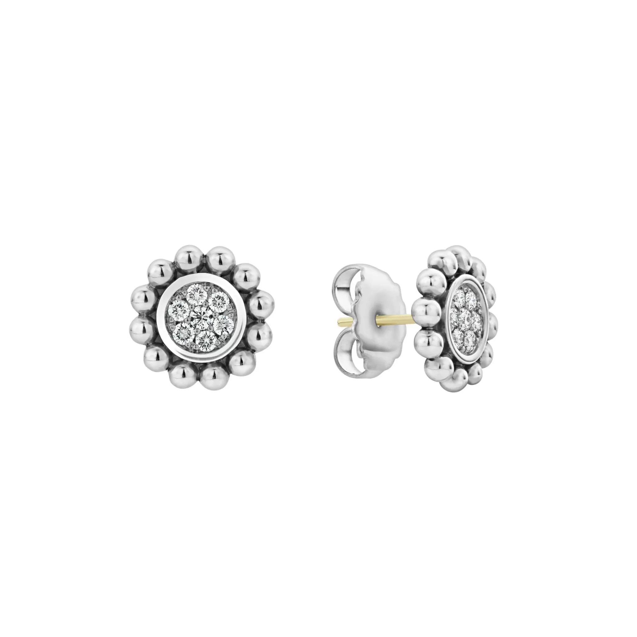 Store LAGOS Small Caviar Circle Diamond Earrings