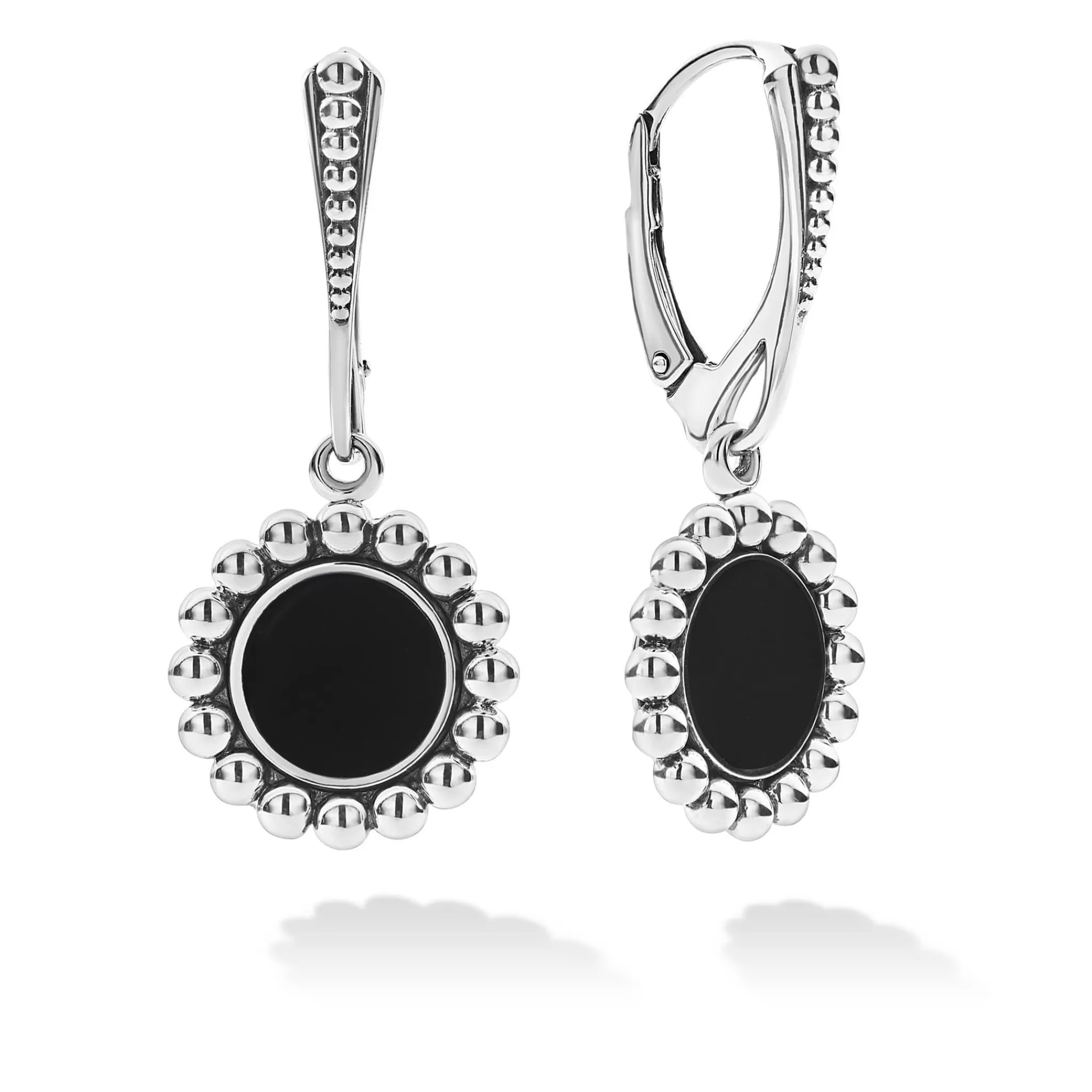 Store LAGOS Small Onyx Circle Drop Earrings