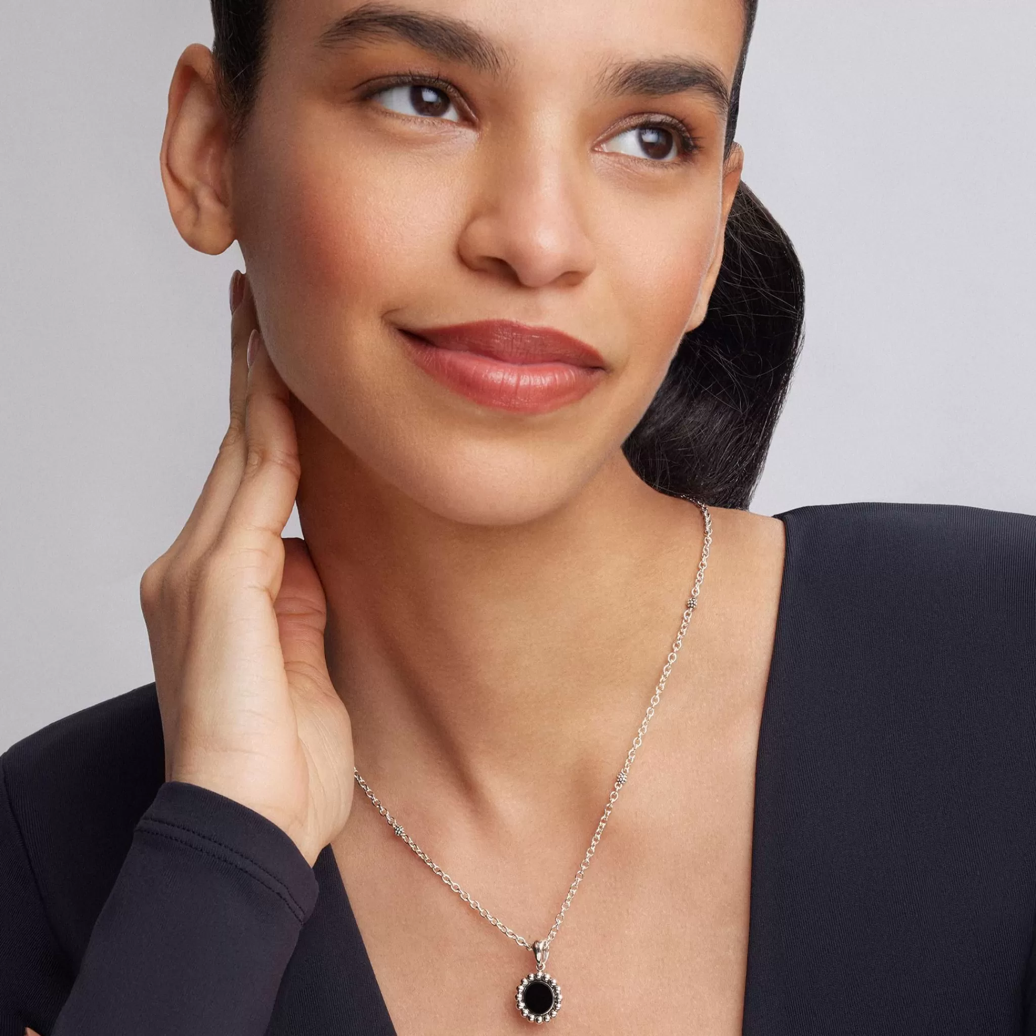 Shop LAGOS Small Onyx Circle Pendant Necklace