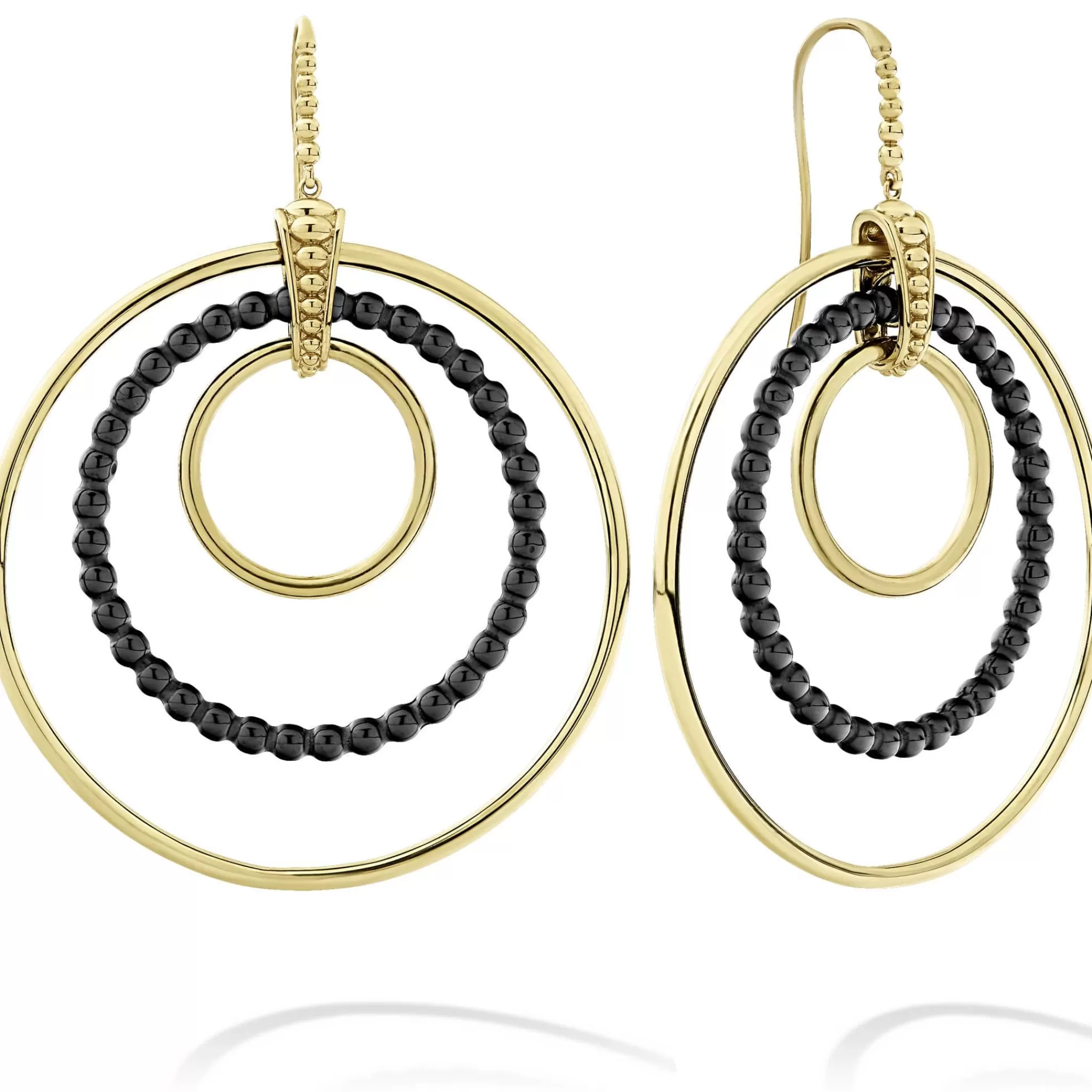 Shop LAGOS Statement 18K Gold And Ceramic Circle Drop Earrings