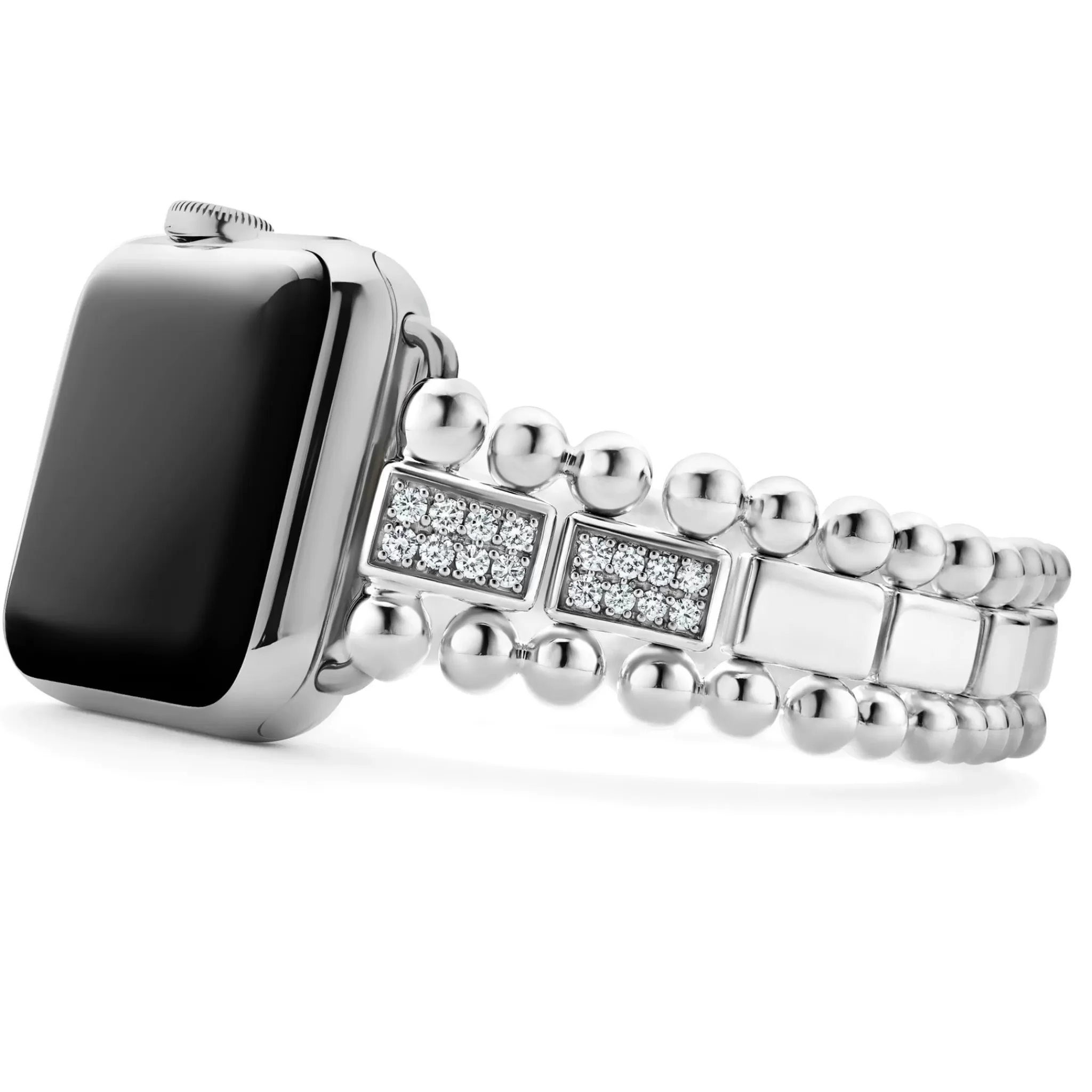 Sale LAGOS Sterling Silver Half Diamond Watch Bracelet-38-45Mm