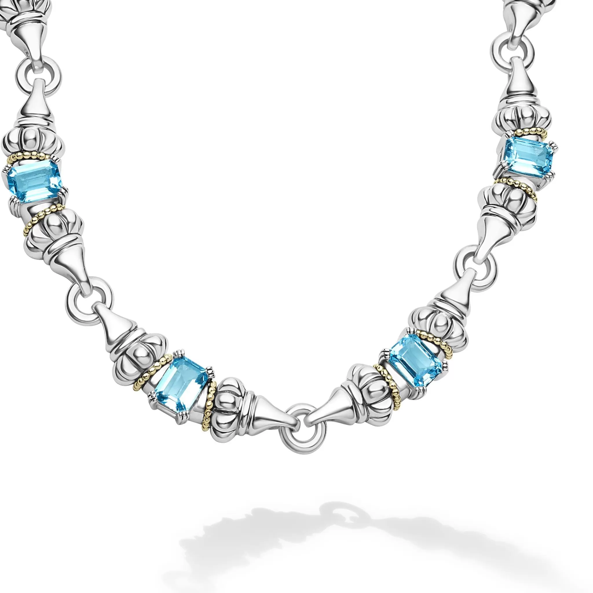 Clearance LAGOS Swiss Blue Topaz Caviar Necklace