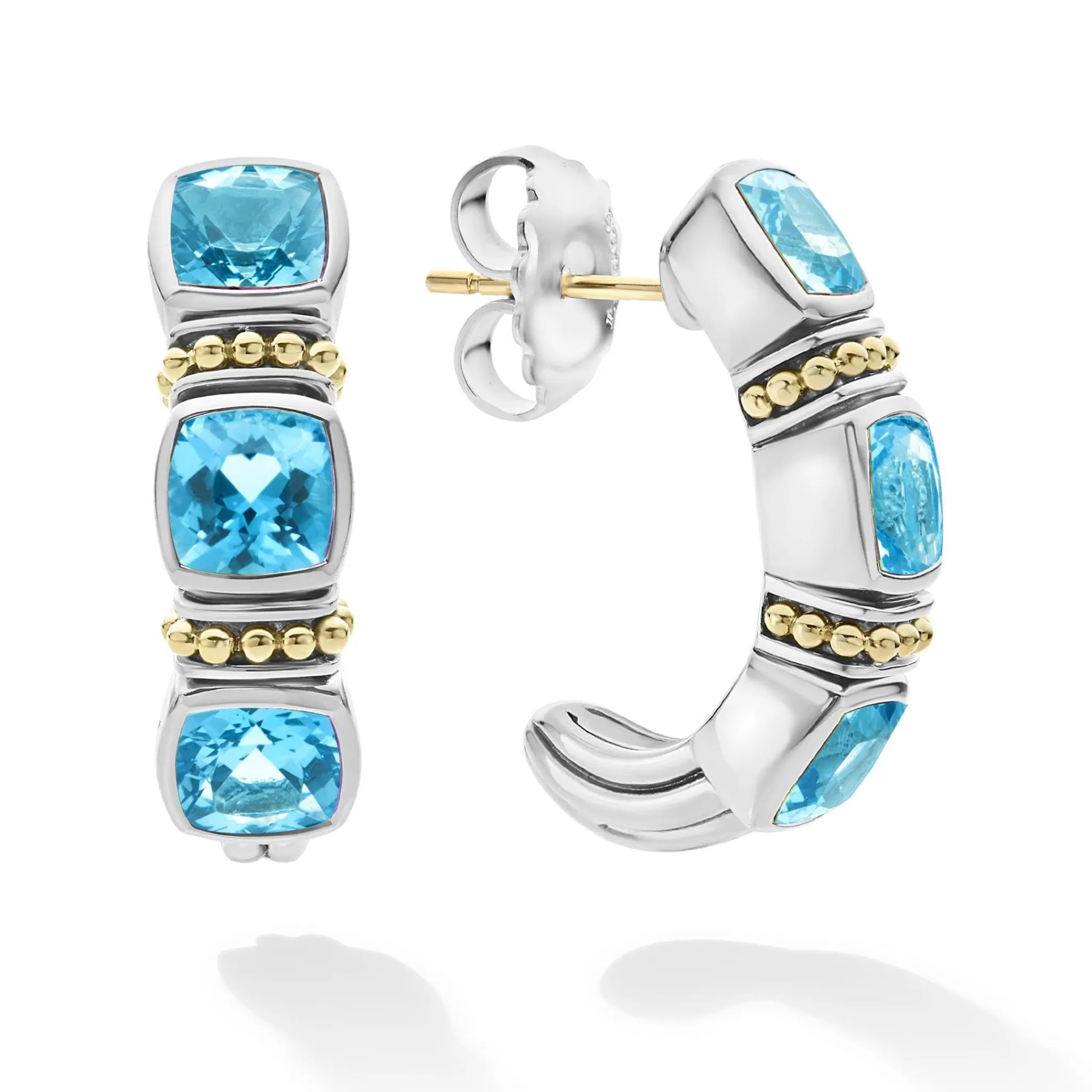 Outlet LAGOS Swiss Blue Topaz Hoop Earrings