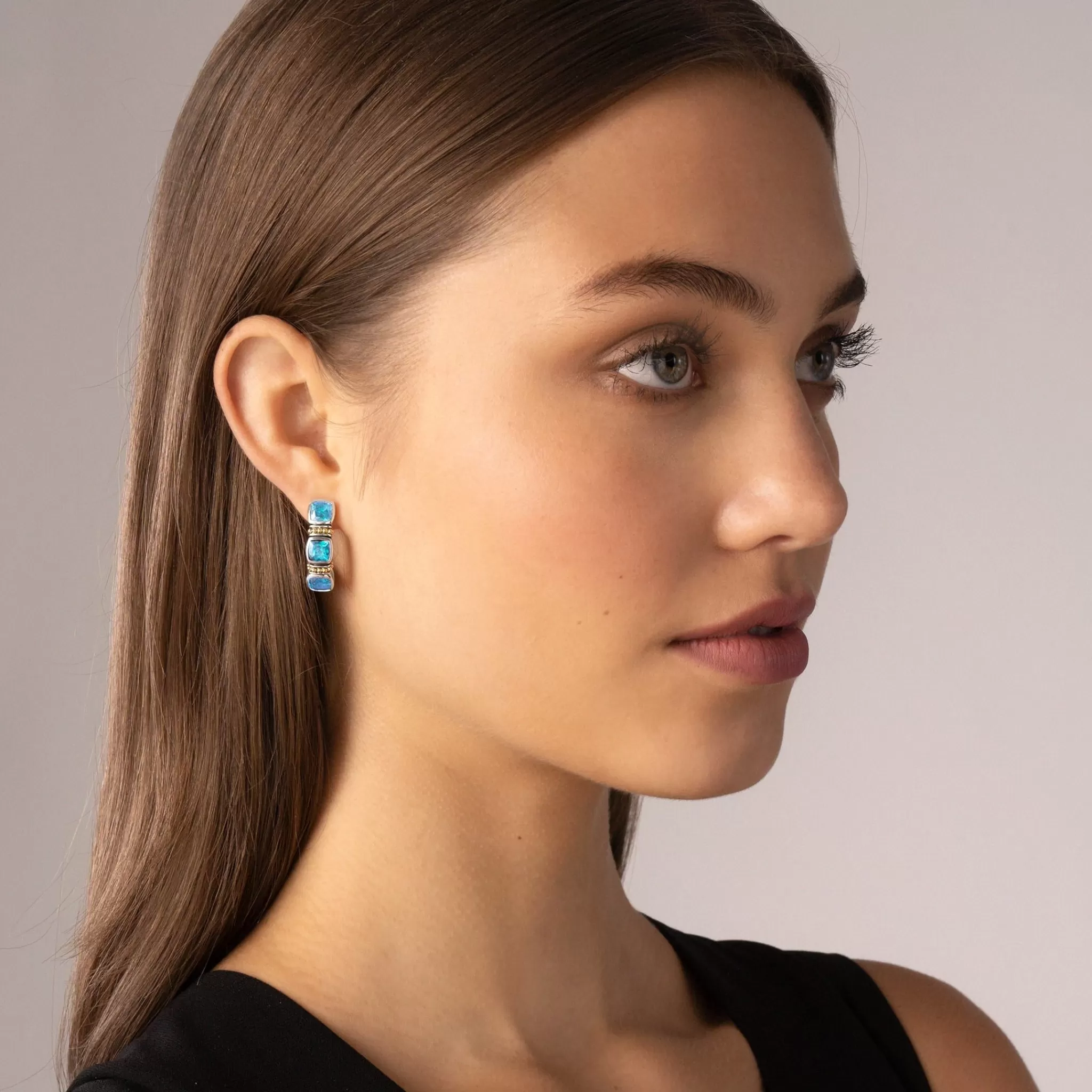 Outlet LAGOS Swiss Blue Topaz Hoop Earrings