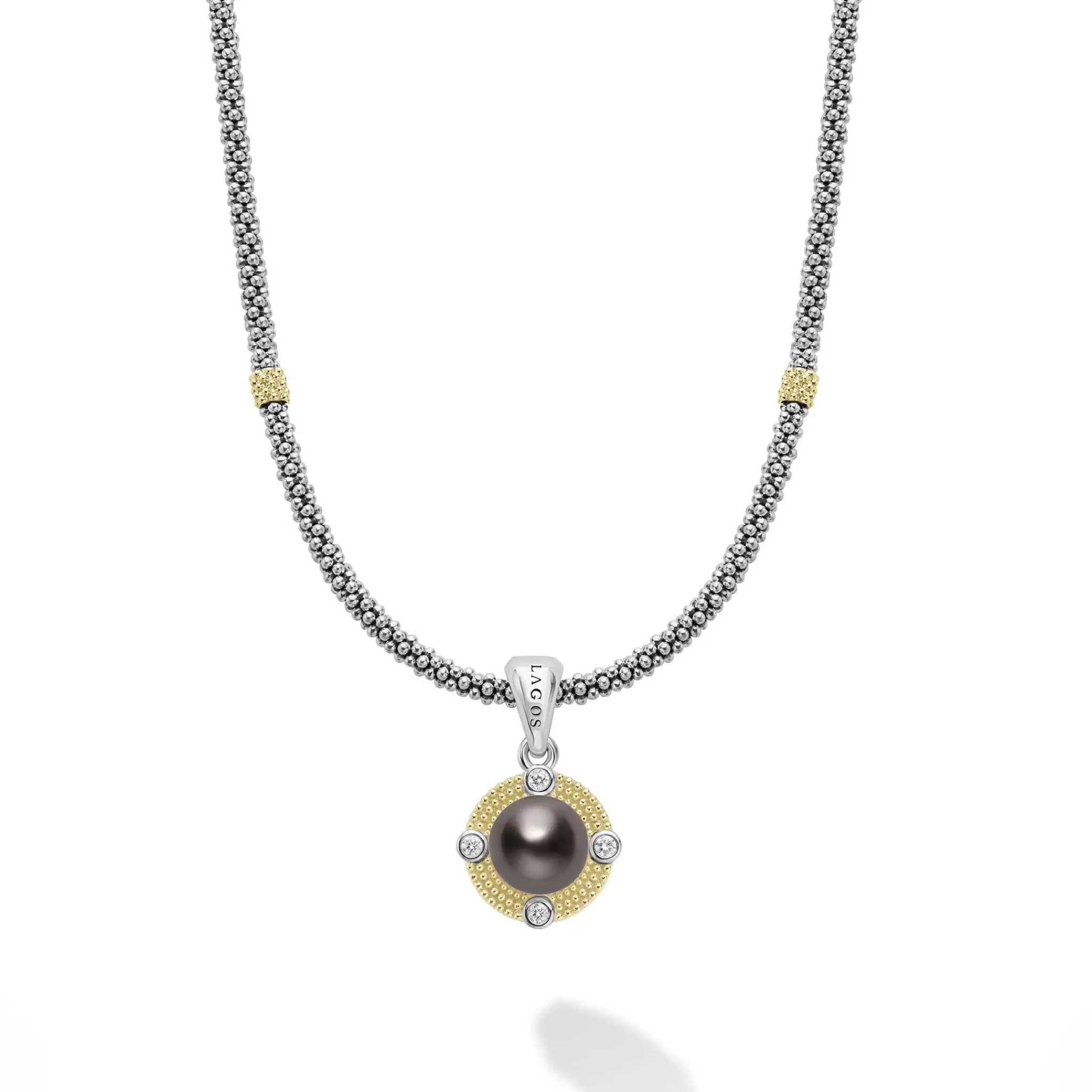 Best LAGOS Tahitian Black Pearl Diamond Caviar Necklace