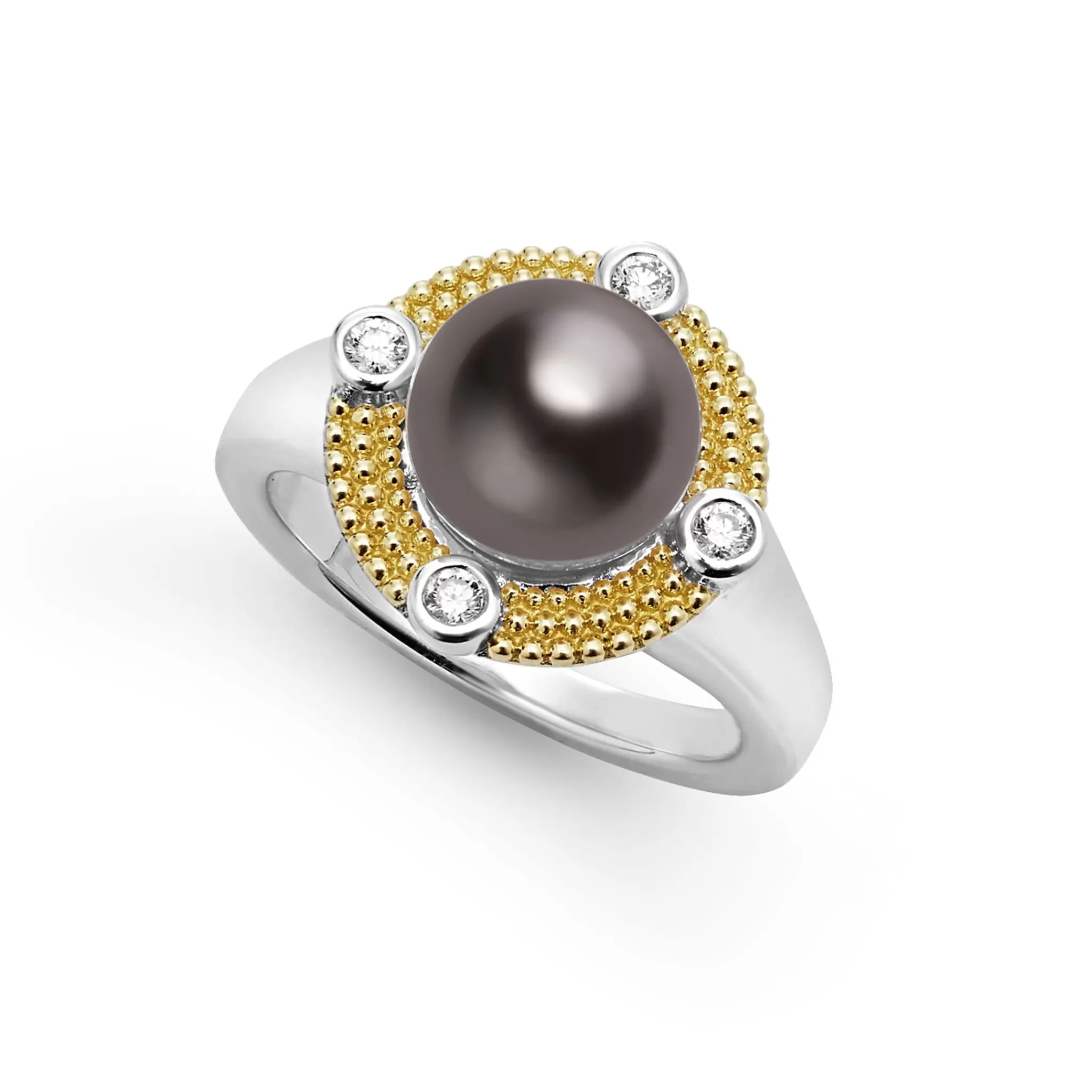 Best Sale LAGOS Tahitian Black Pearl Diamond Ring