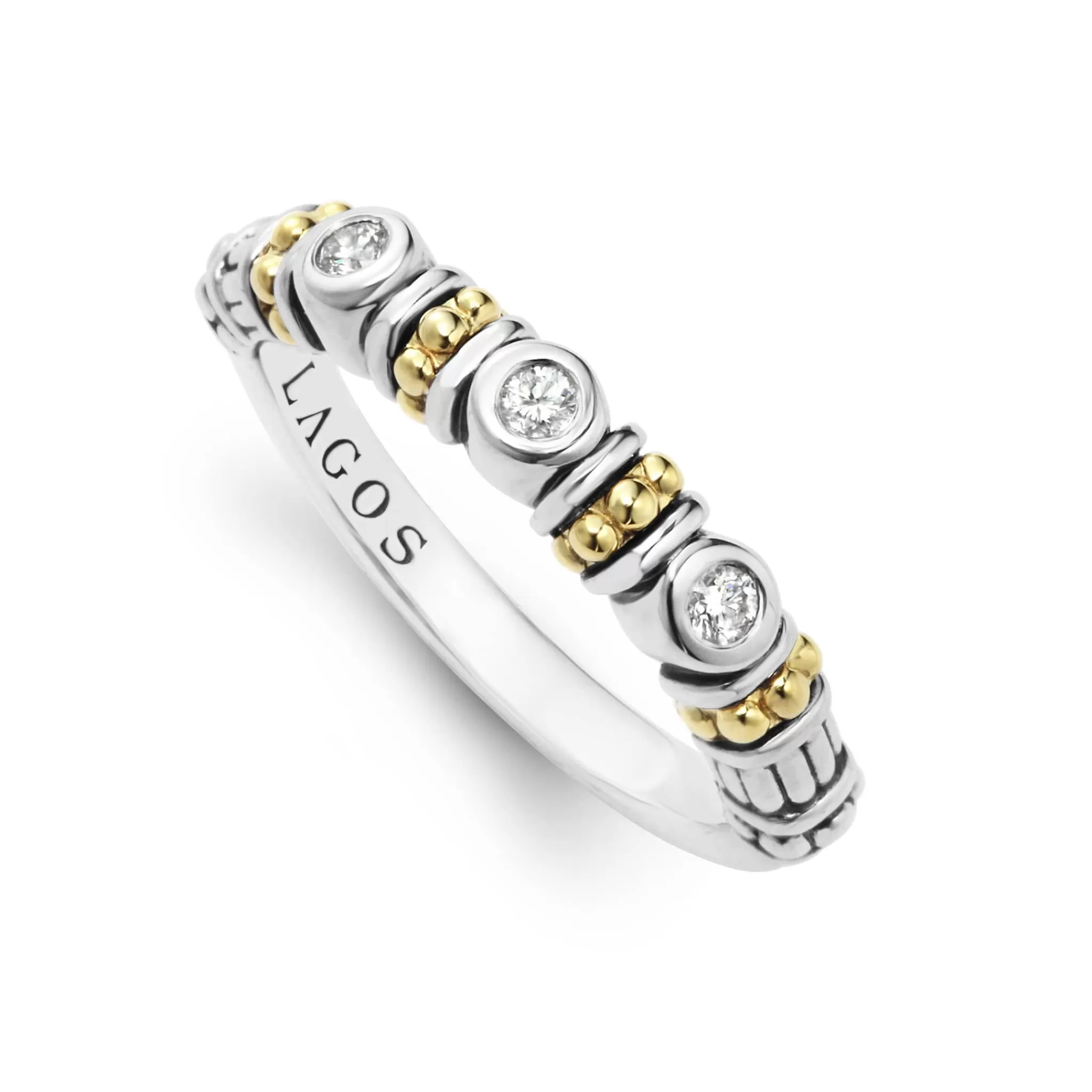 Cheap LAGOS Three Diamond Stacking Ring