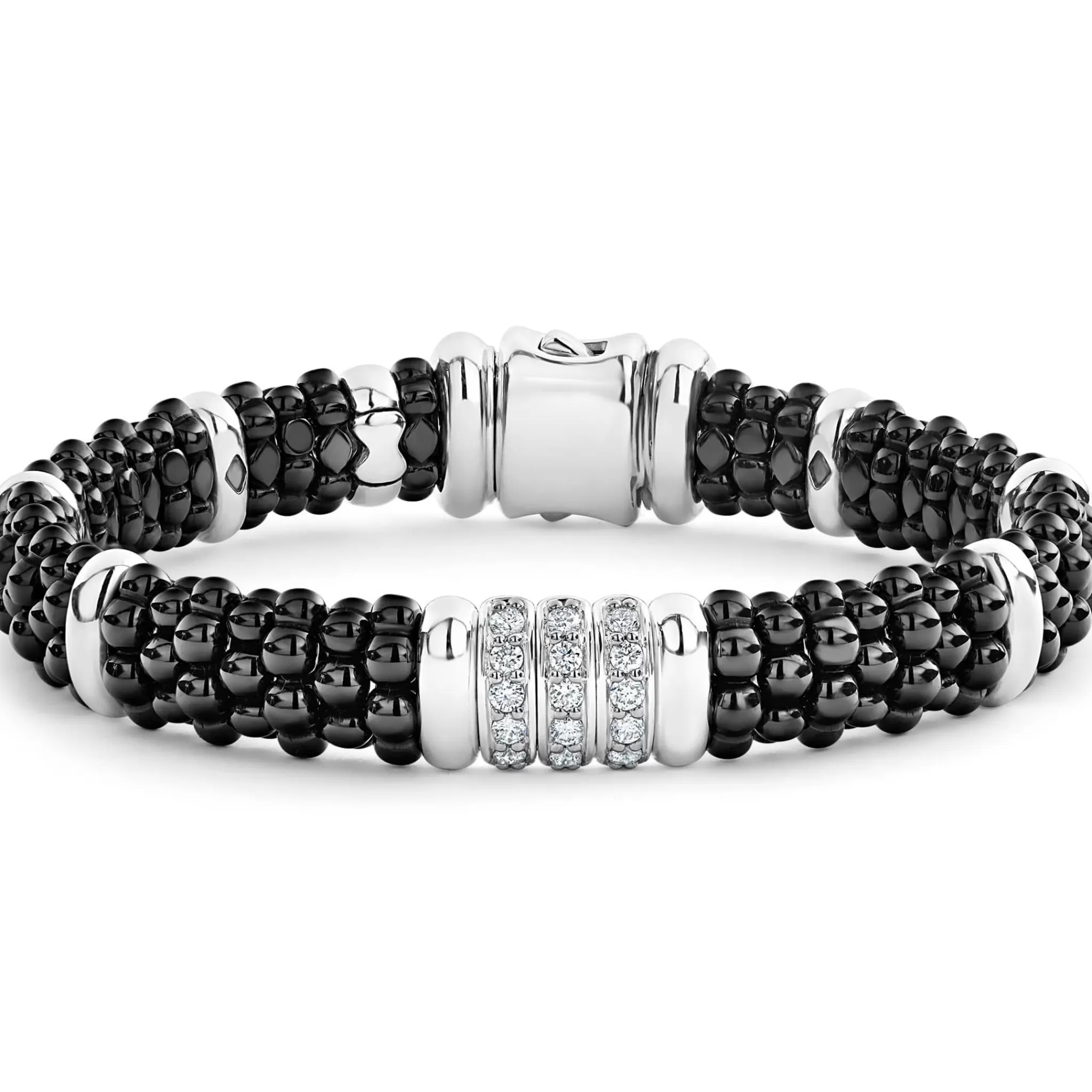 Cheap LAGOS Three Station Ceramic Diamond Bracelet | 9Mm