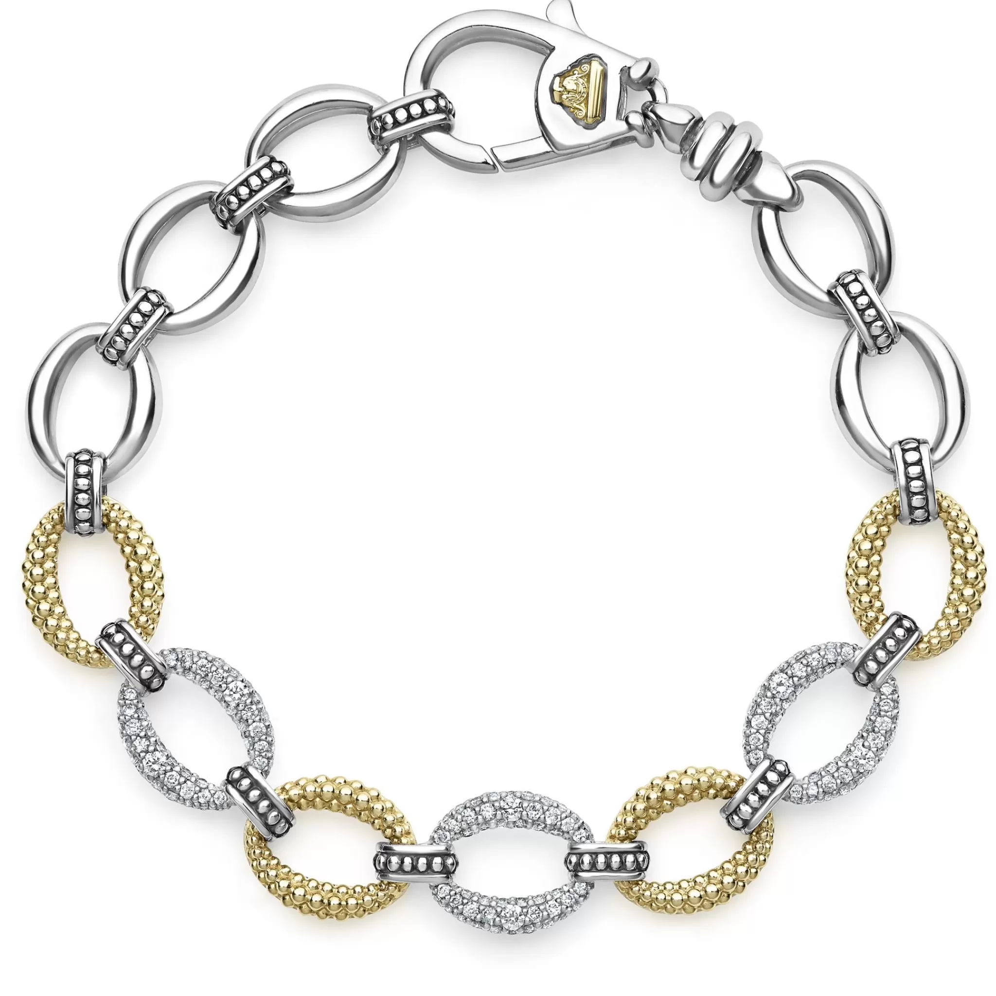 Clearance LAGOS Three Station Diamond Link Bracelet