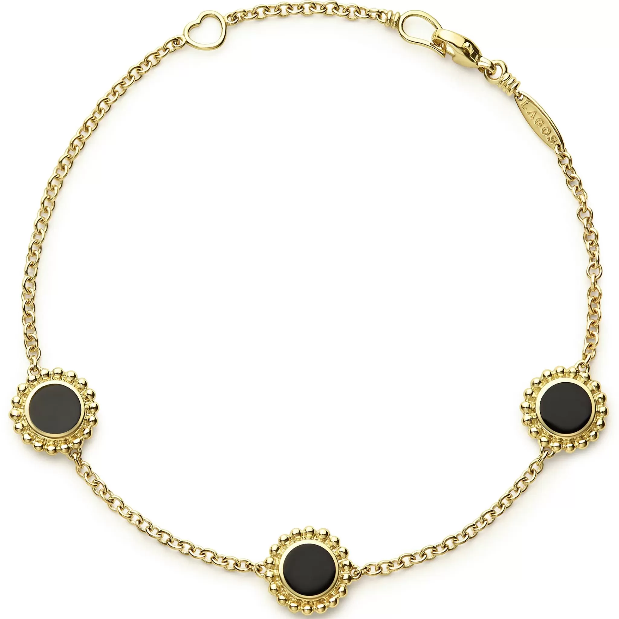 Shop LAGOS Three Station Round Onyx Bracelet