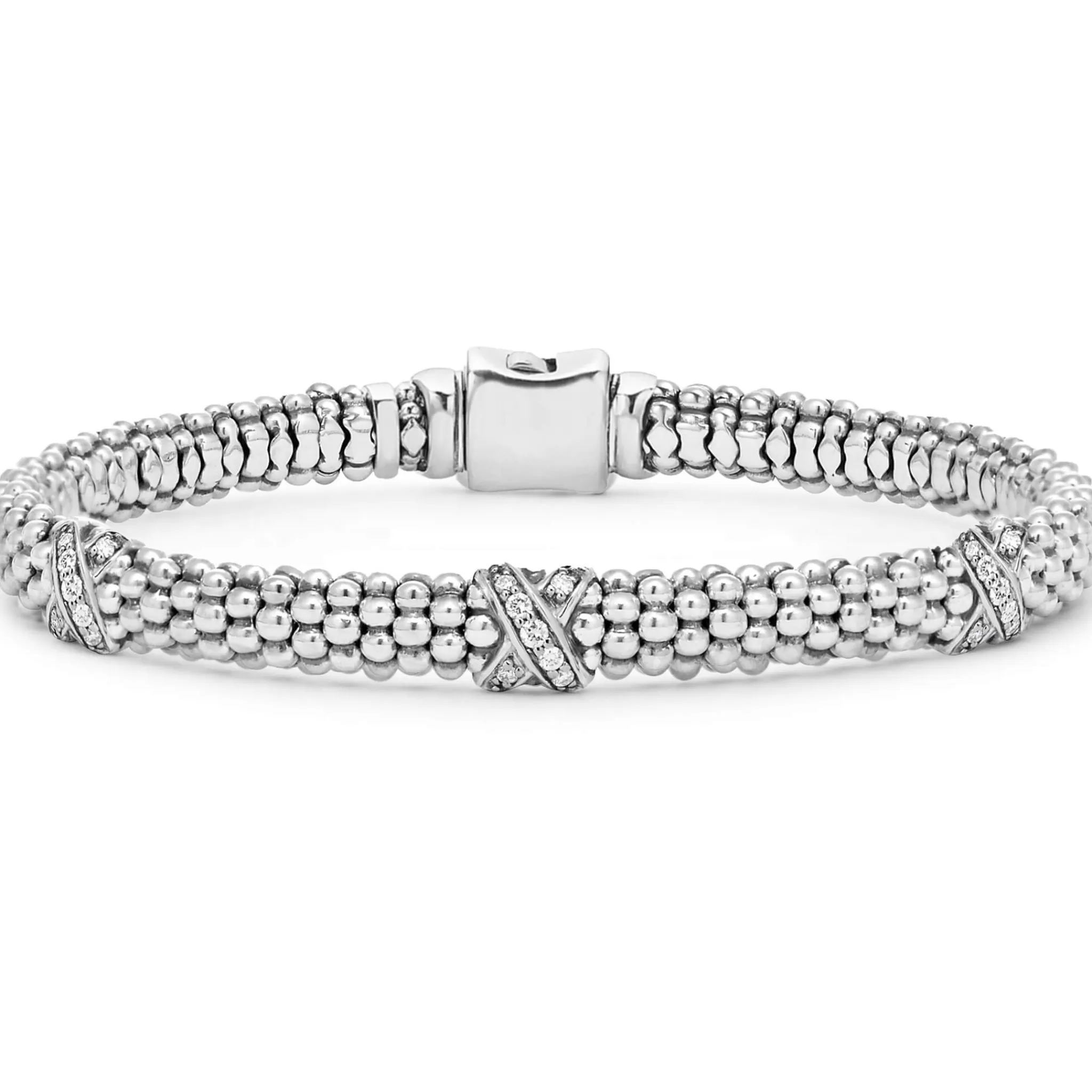 Flash Sale LAGOS Three Station Silver X Diamond Bracelet | 6Mm