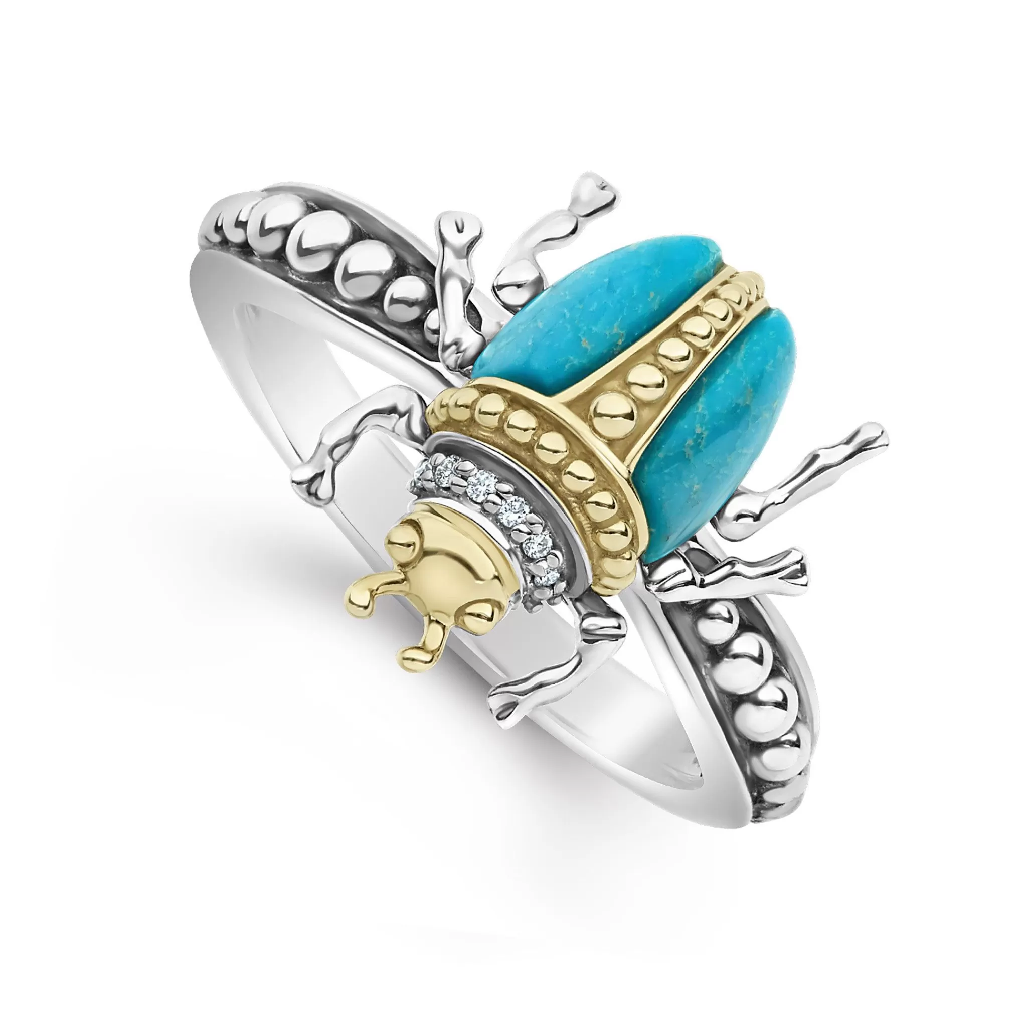 Clearance LAGOS Turquoise Beetle Diamond Ring