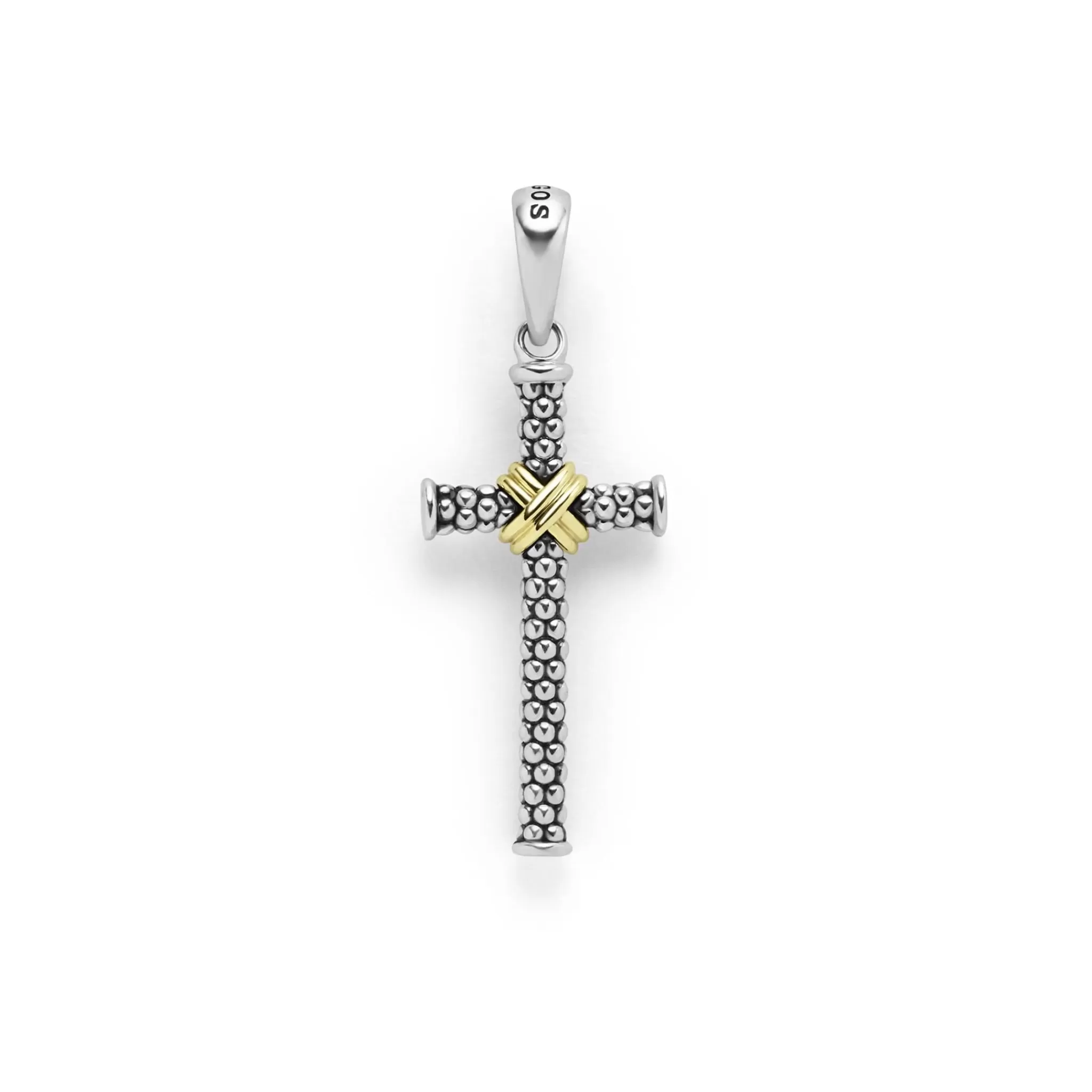 Cheap LAGOS Two-Tone Caviar Beaded X Cross Amulet