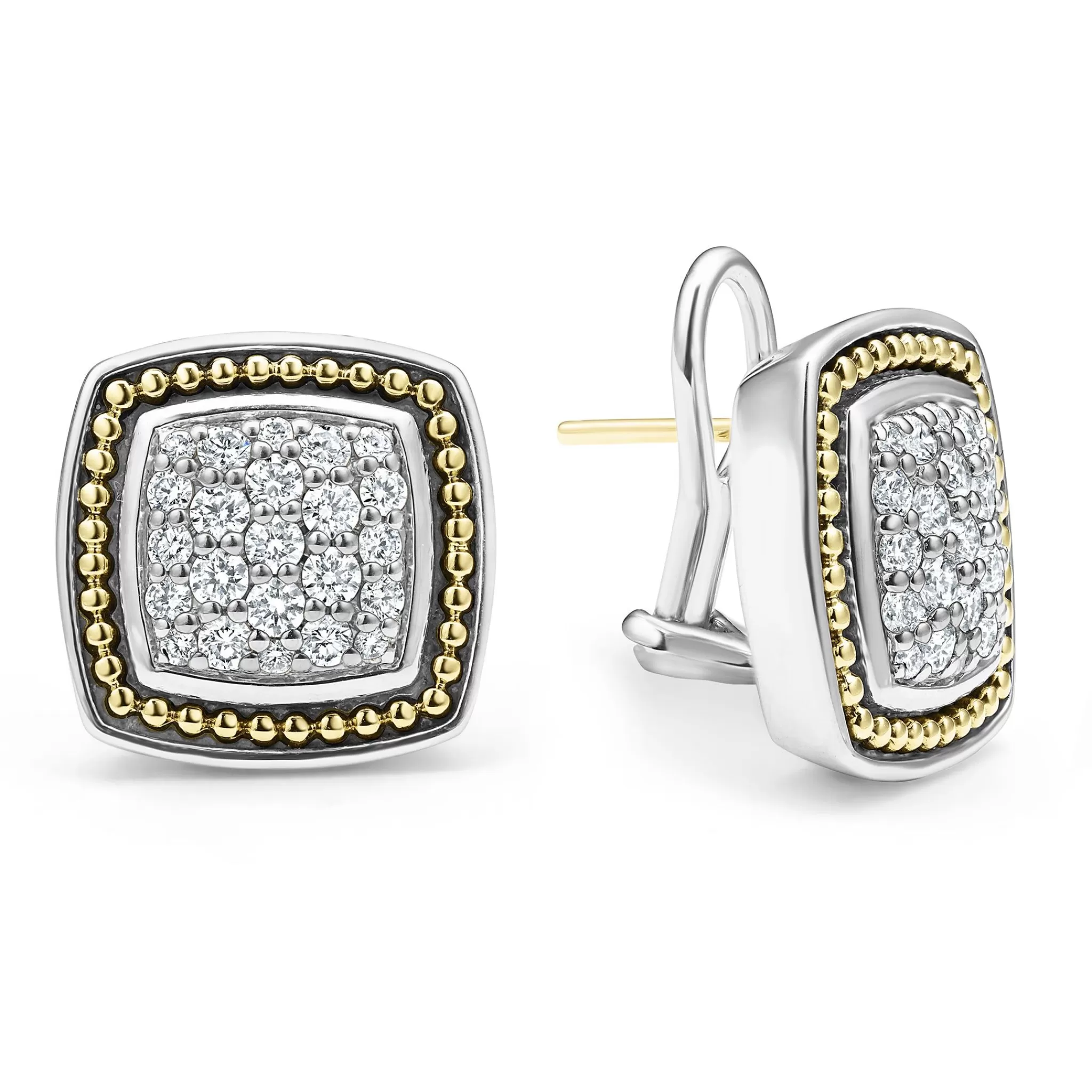 Best LAGOS Two-Tone Caviar Diamond Stud Earrings