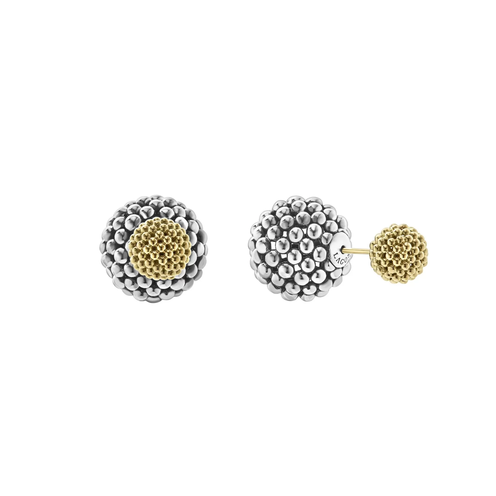 Online LAGOS Two-Tone Caviar Front-Back Earrings