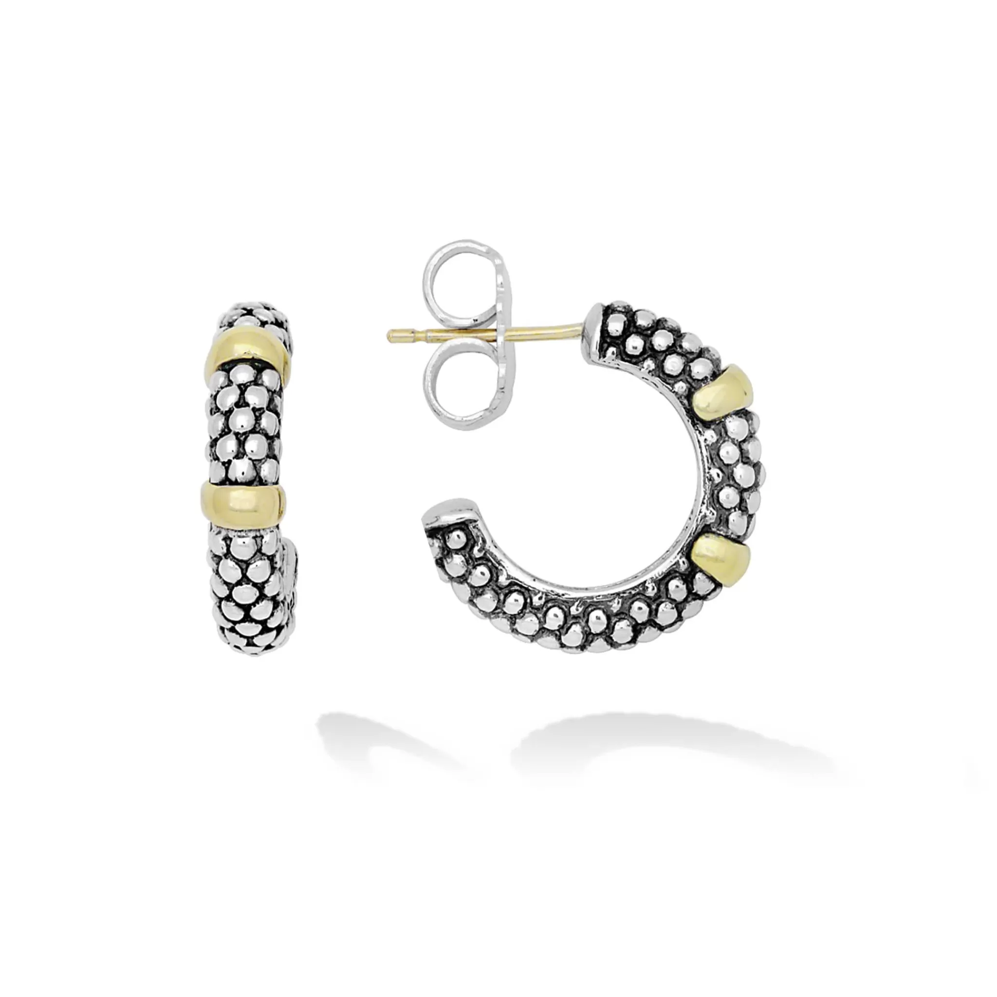 Online LAGOS Two-Tone Caviar Huggie Earrings