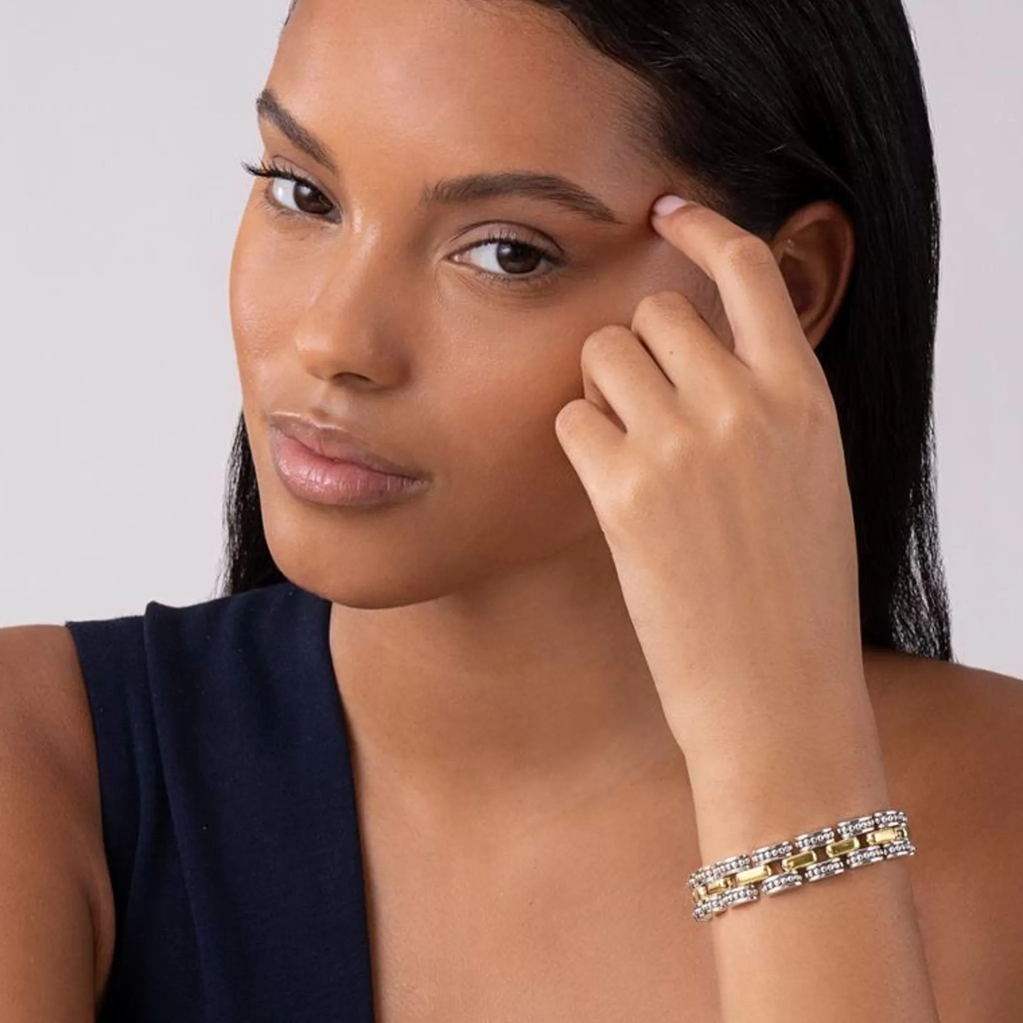 Discount LAGOS Two-Tone Caviar Link Bracelet