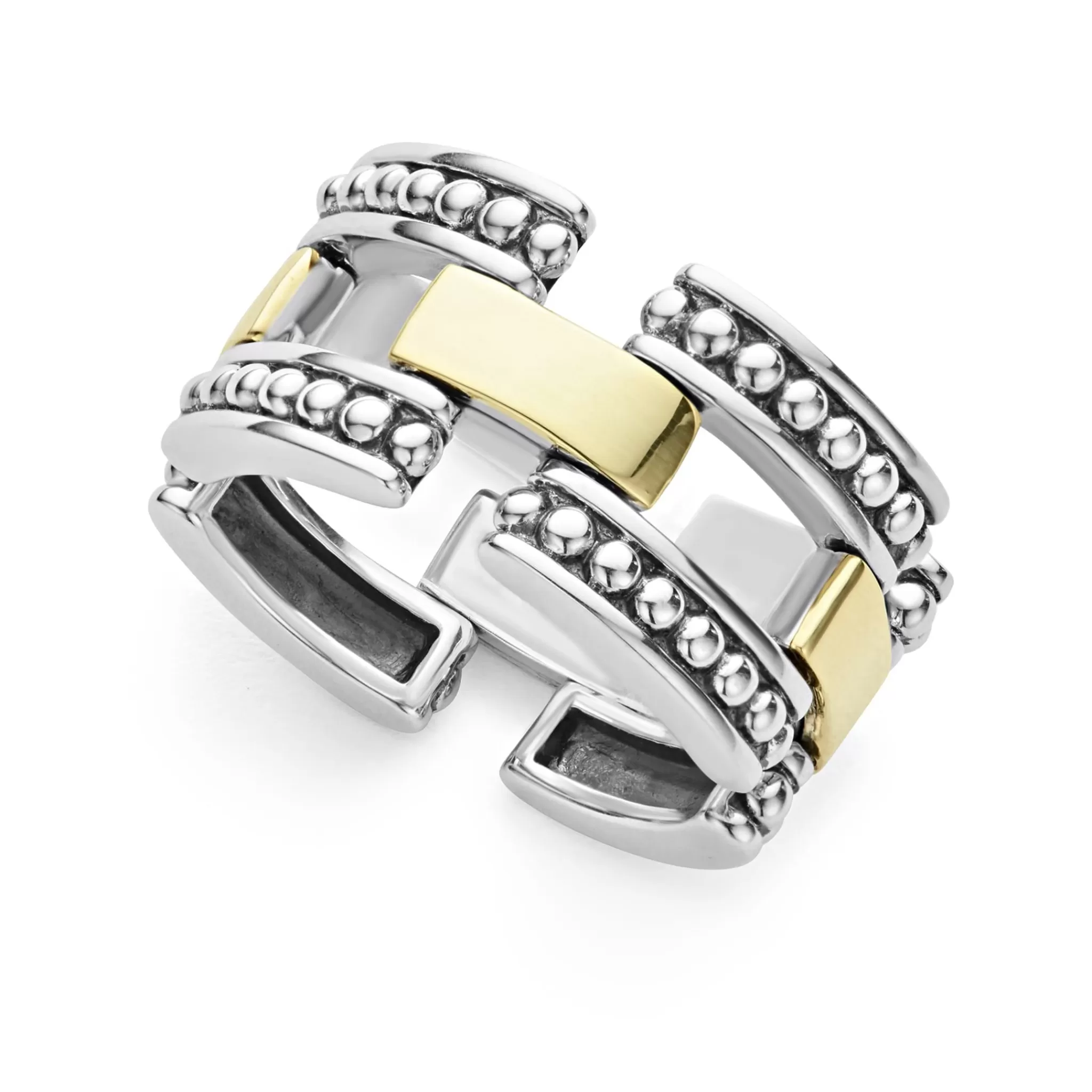 Shop LAGOS Two-Tone Caviar Link Ring