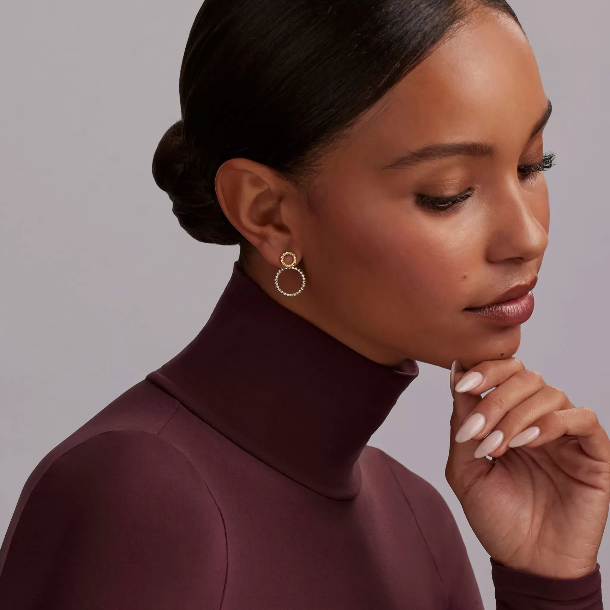 Discount LAGOS Two-Tone Circle Drop Earrings