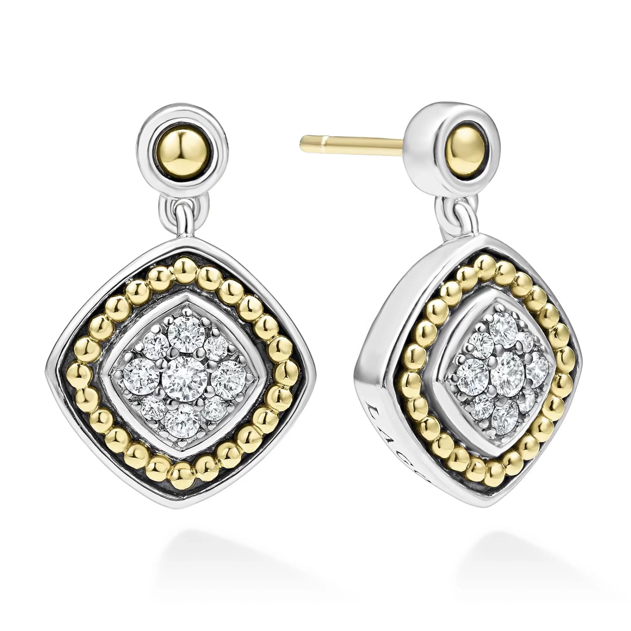 Clearance LAGOS Two-Tone Diamond Drop Earrings