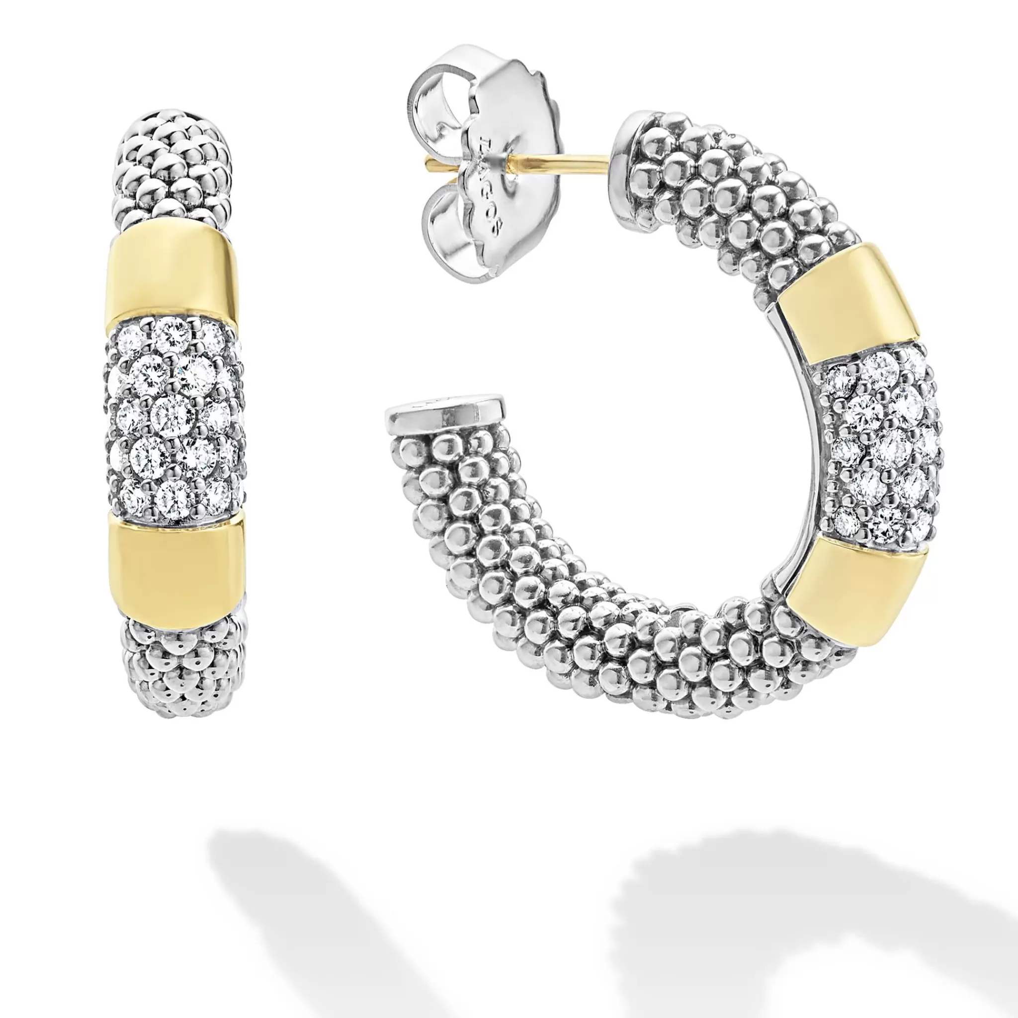 Flash Sale LAGOS Two-Tone Diamond Hoop Earrings