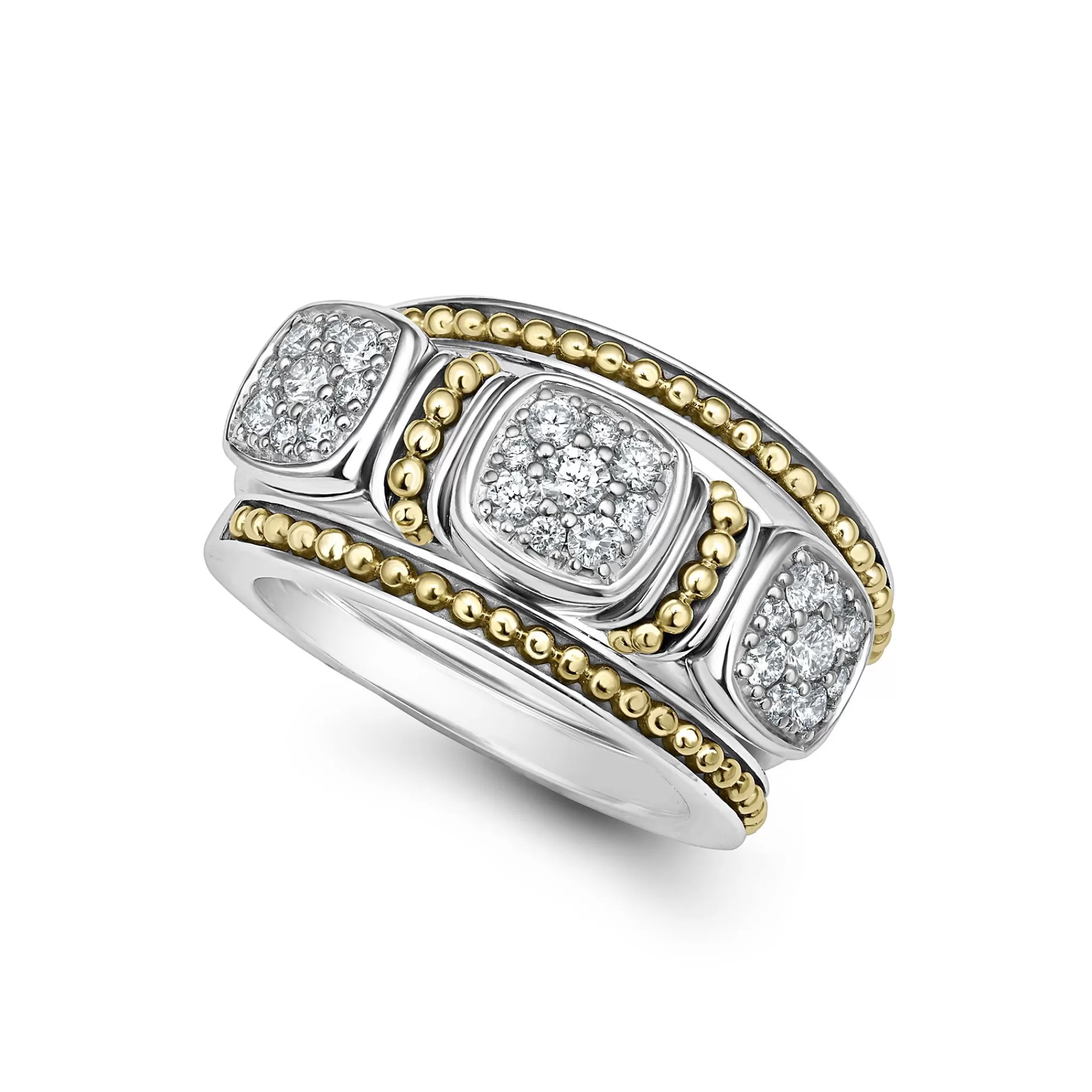 Cheap LAGOS Two-Tone Diamond Stacking Rings