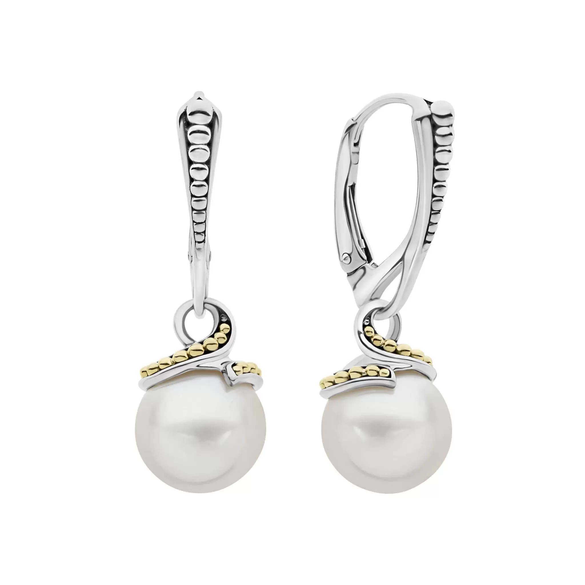 Clearance LAGOS Two-Tone Drop Pearl Earrings