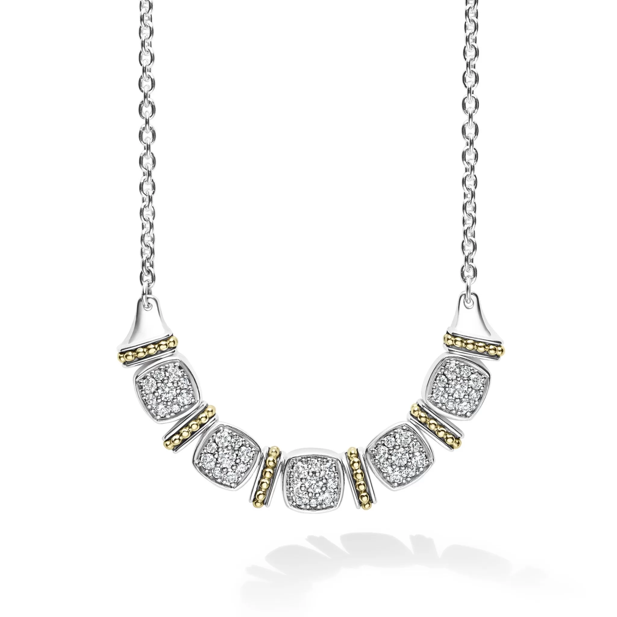 Cheap LAGOS Two-Tone Five Station Diamond Necklace