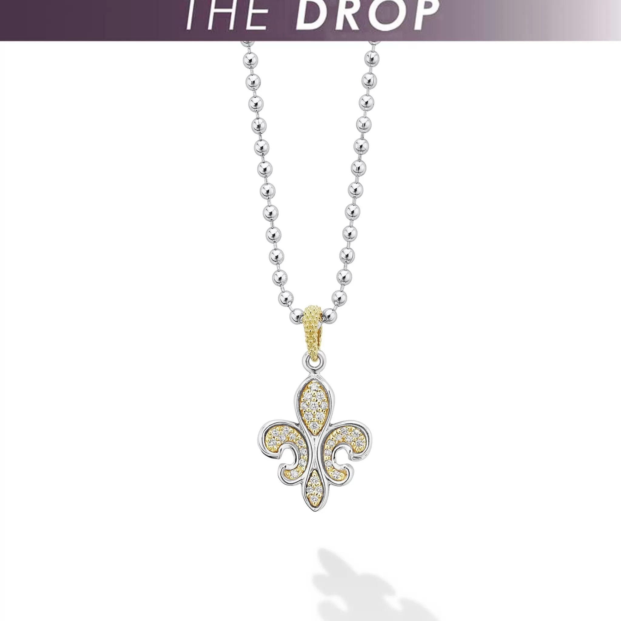 Best Sale LAGOS Two-Tone Fleur De Lis Diamond Pendant Necklace