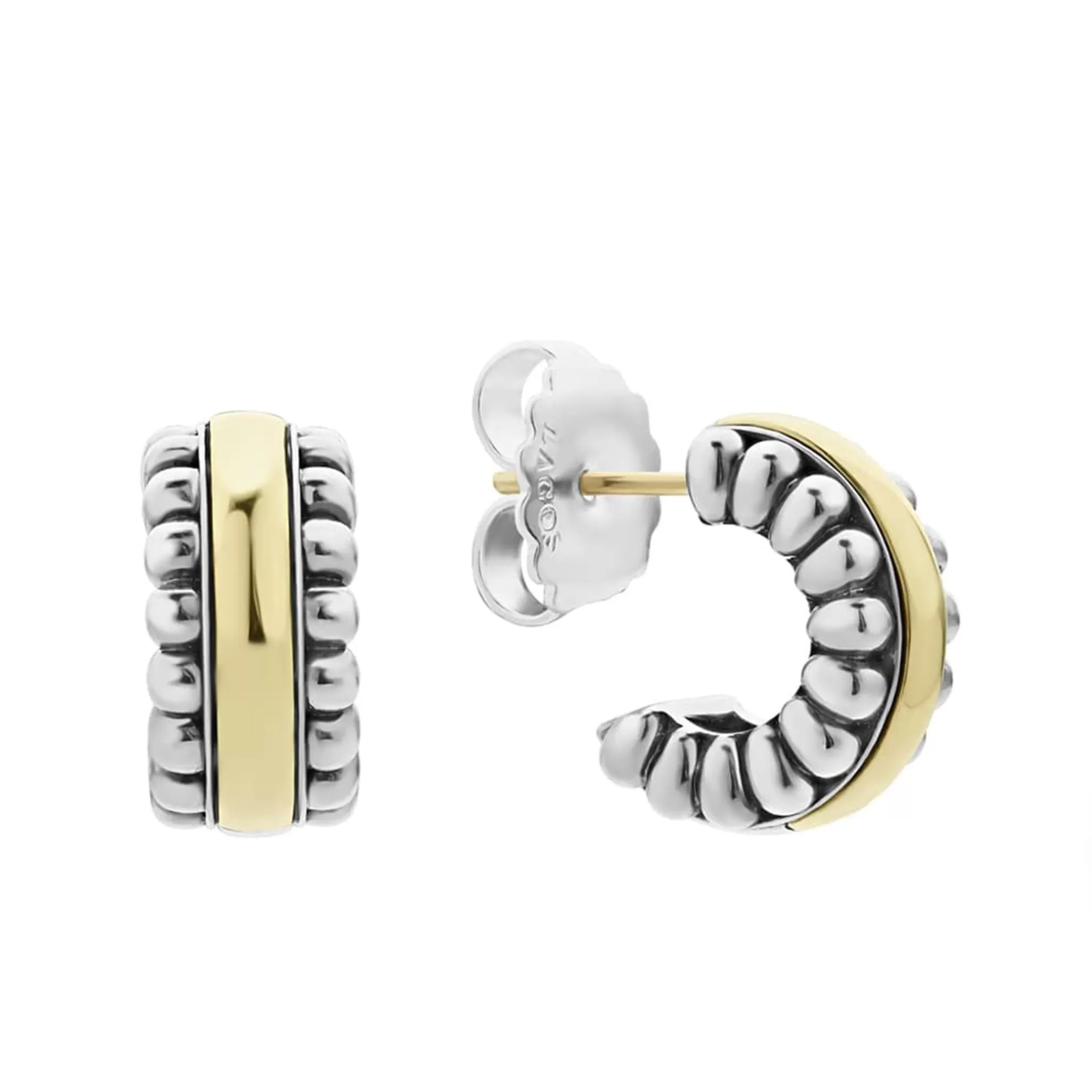 Best Sale LAGOS Two-Tone Flute Huggie Earrings