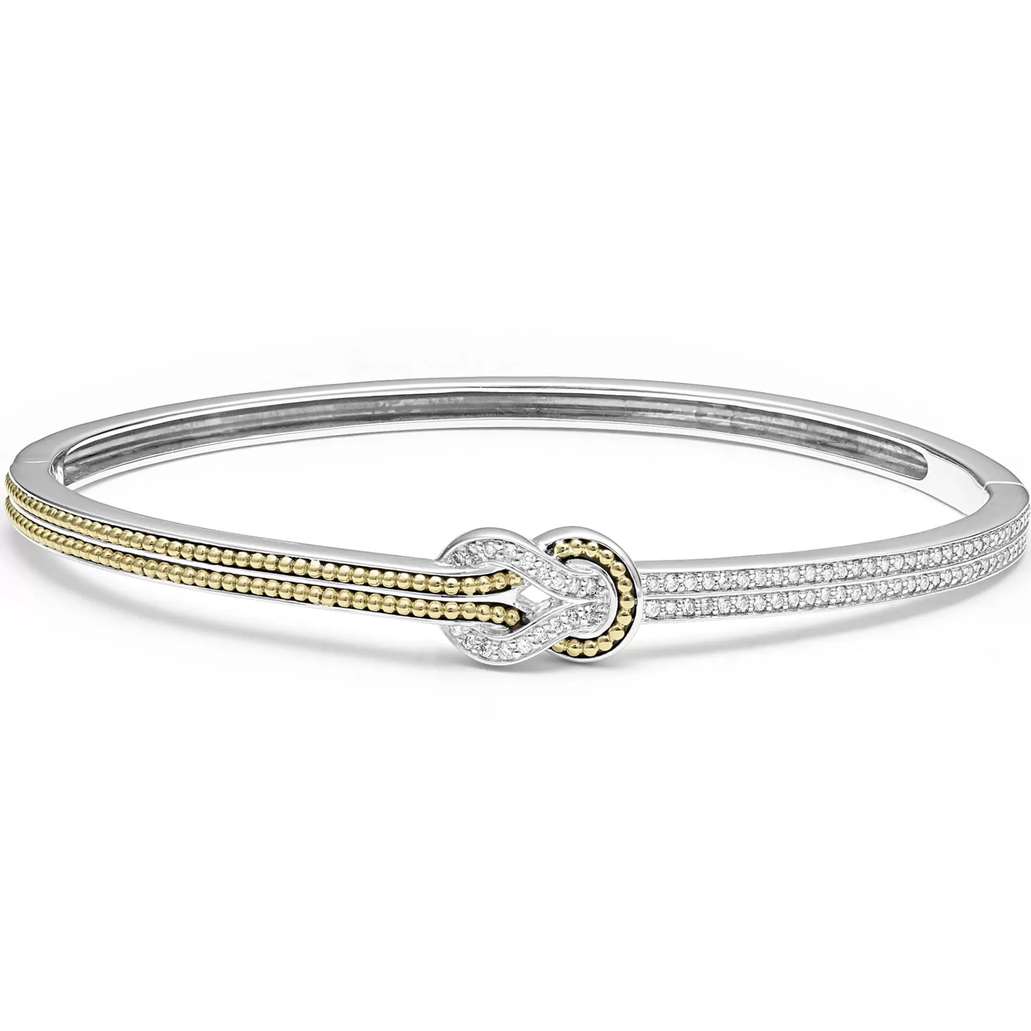 Outlet LAGOS Two-Tone Knot Diamond Cuff Bracelet