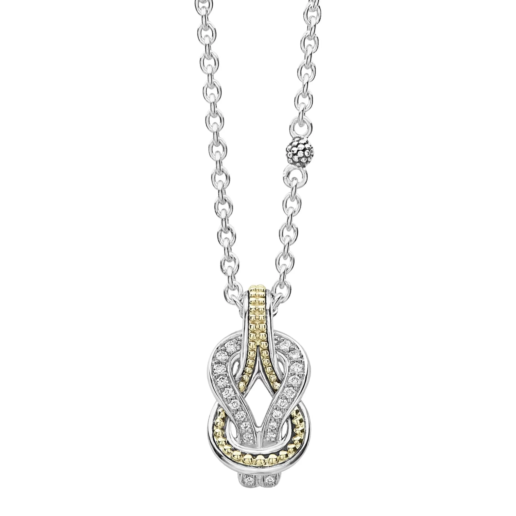 Best Sale LAGOS Two-Tone Knot Diamond Pendant Necklace