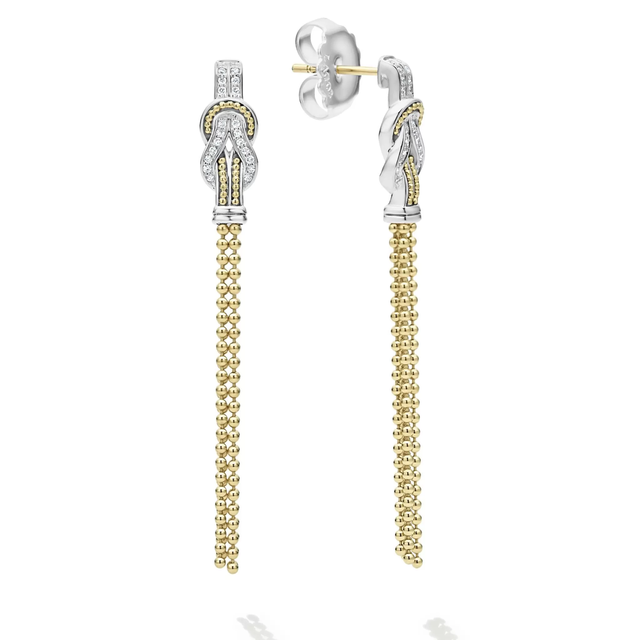 Best LAGOS Two-Tone Knot Diamond Tassel Earring