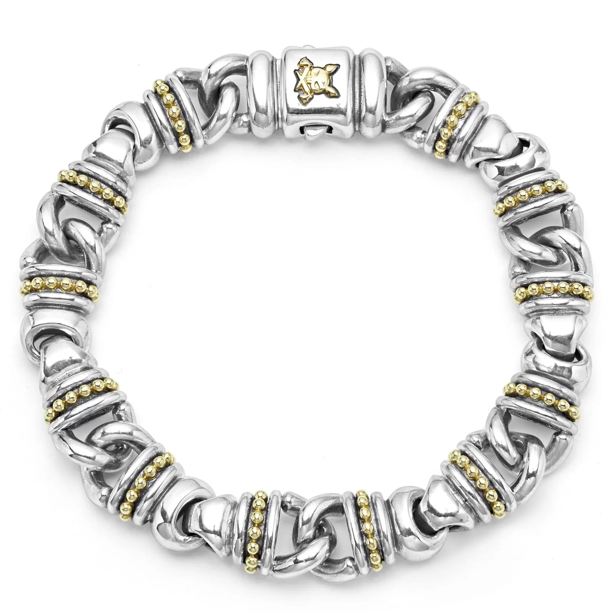 Fashion LAGOS Two-Tone Lock Curb Link Bracelet