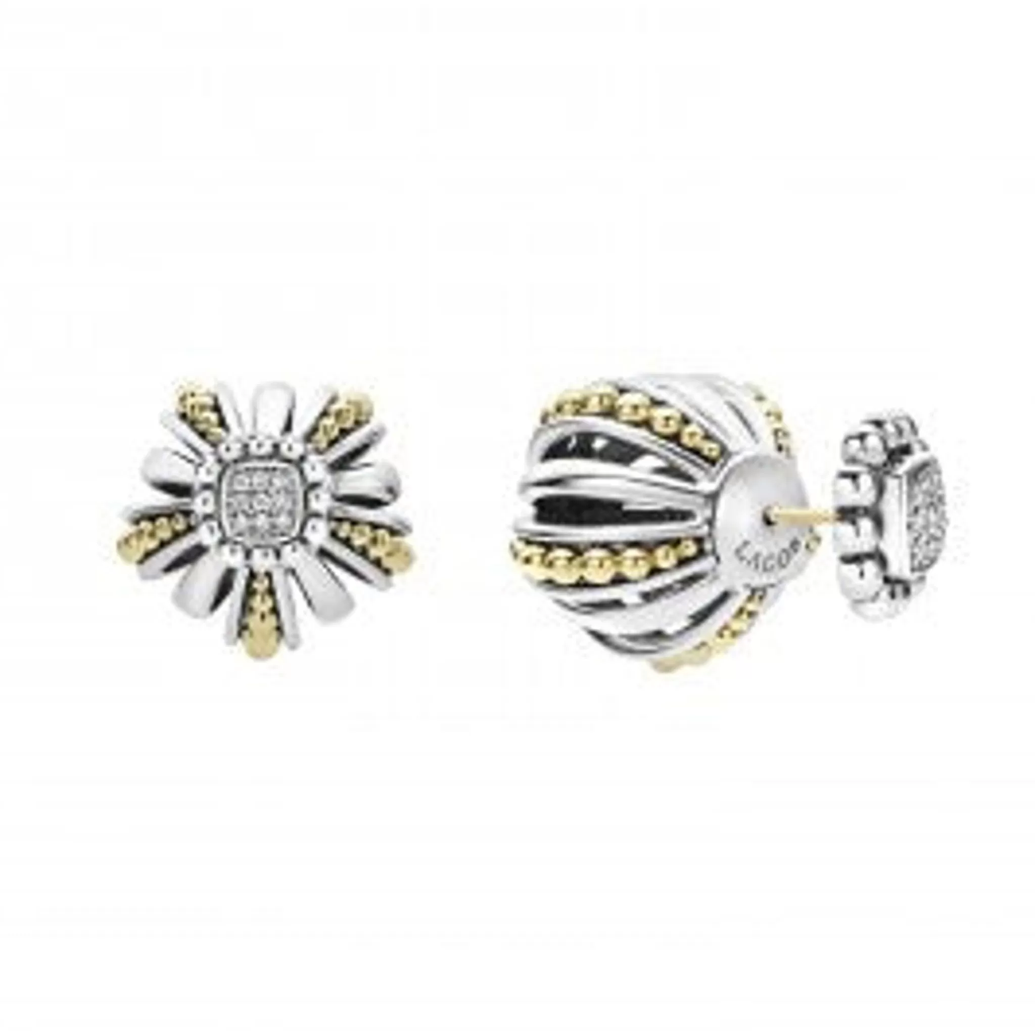 Outlet LAGOS Two-Tone Open Fluted Earring Backs